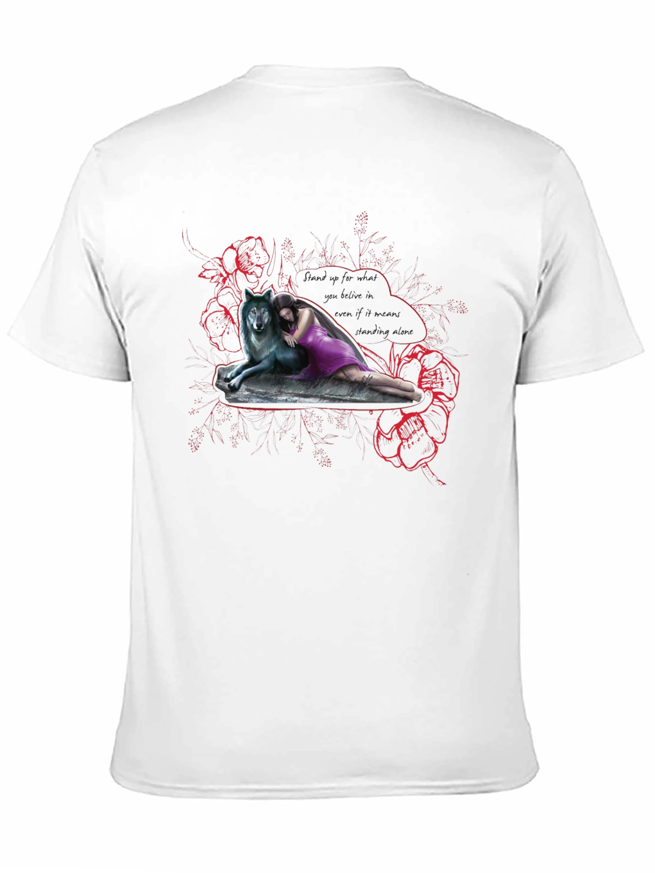 Wolf & Woman Graphic Print Tee