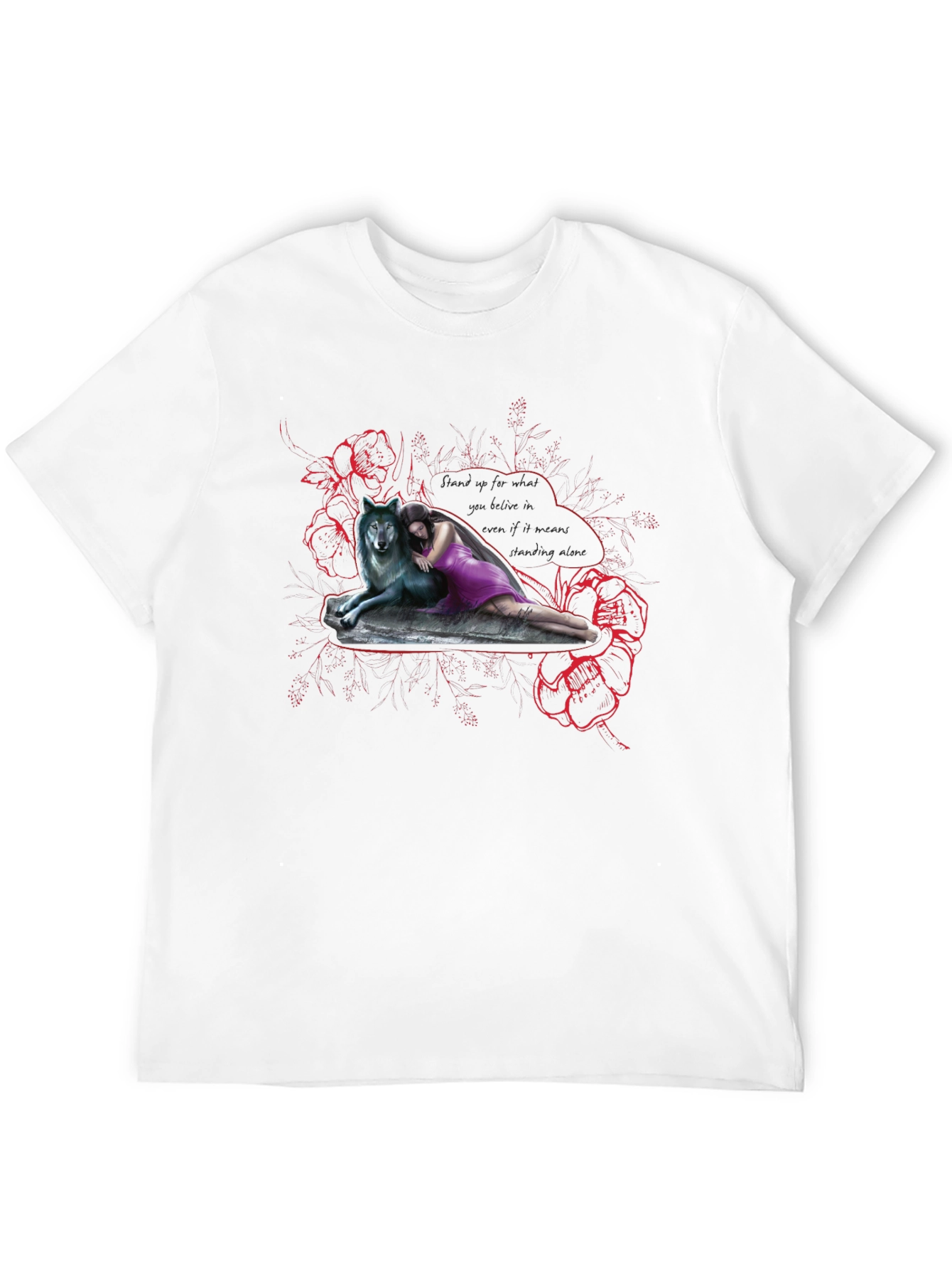 Wolf & Woman Graphic Print Tee
