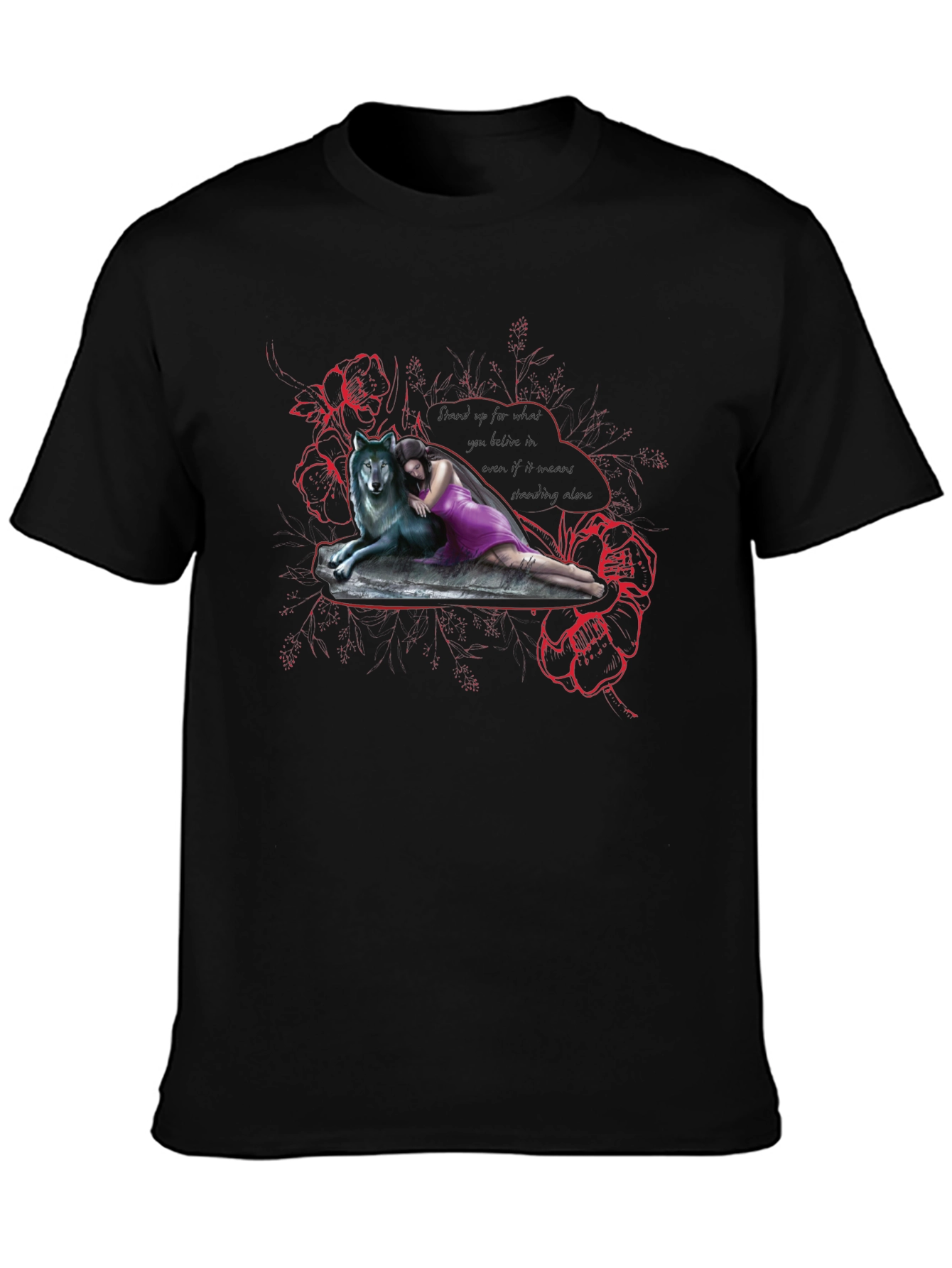 Wolf & Woman Graphic Print Tee