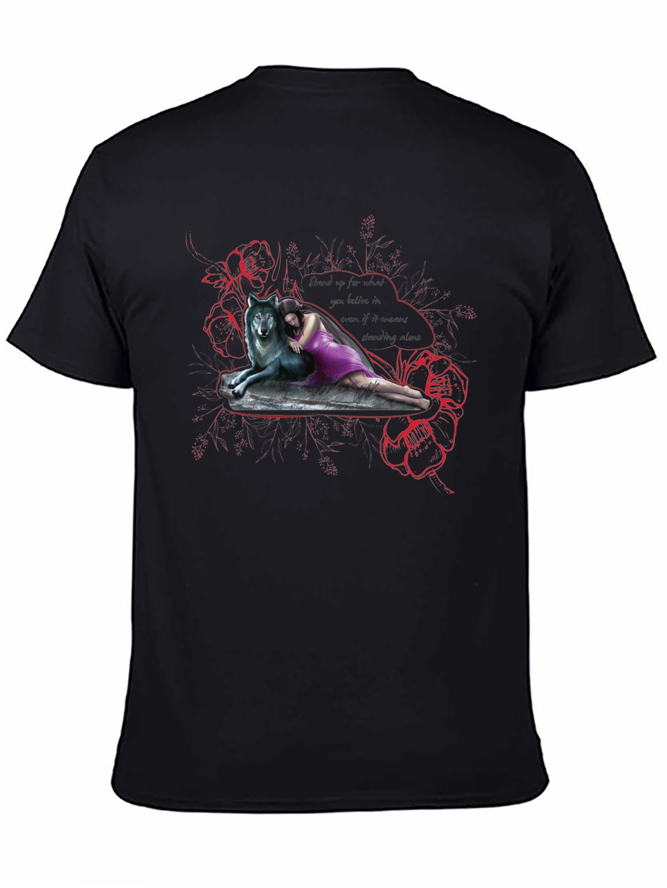 Wolf & Woman Graphic Print Tee