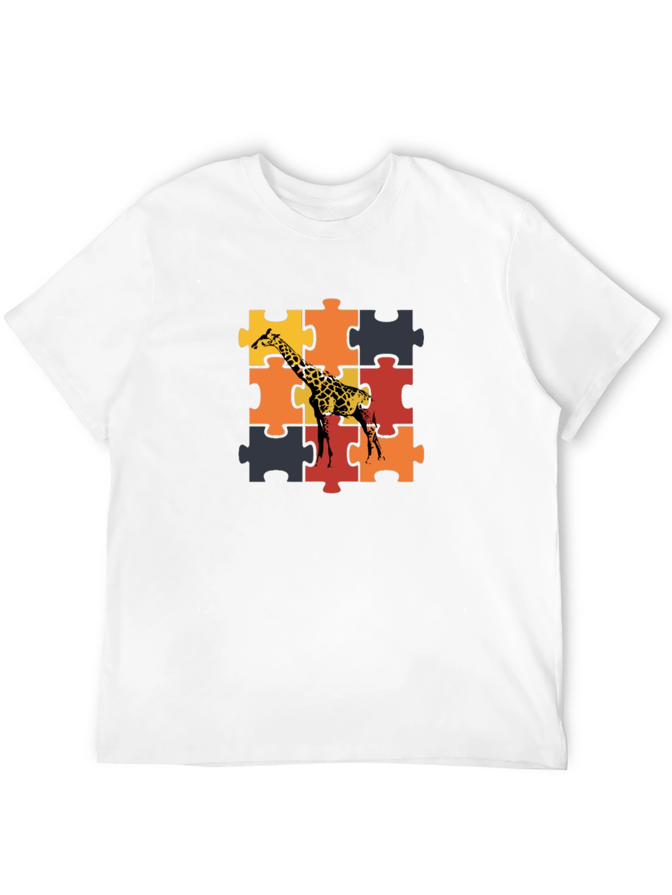 Giraffe Puzzle T-Shirt - Stylish Animal Tee