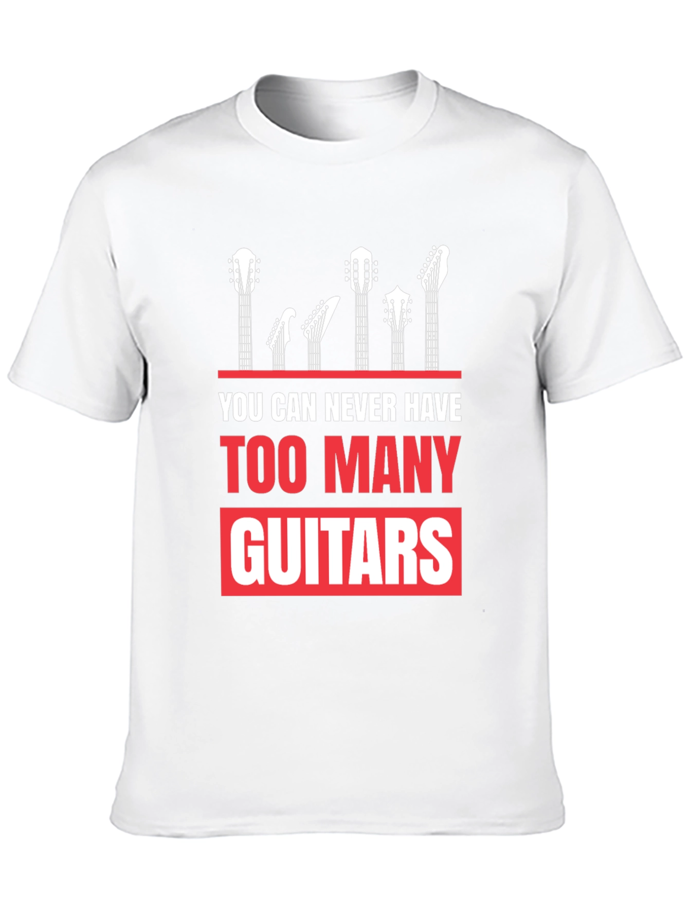 Too Many Guitars Graphic Tee - Musicians Black T-Shirt