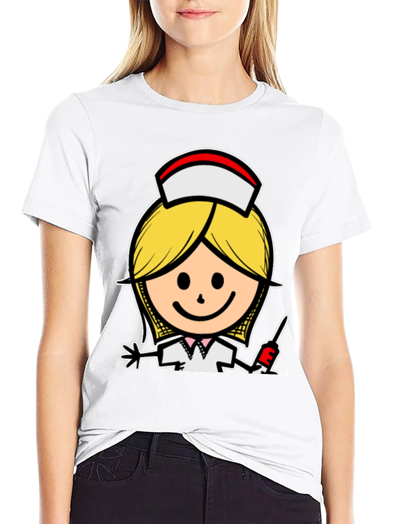 Cartoon Nurse T-Shirt - Unique Graphic Tee