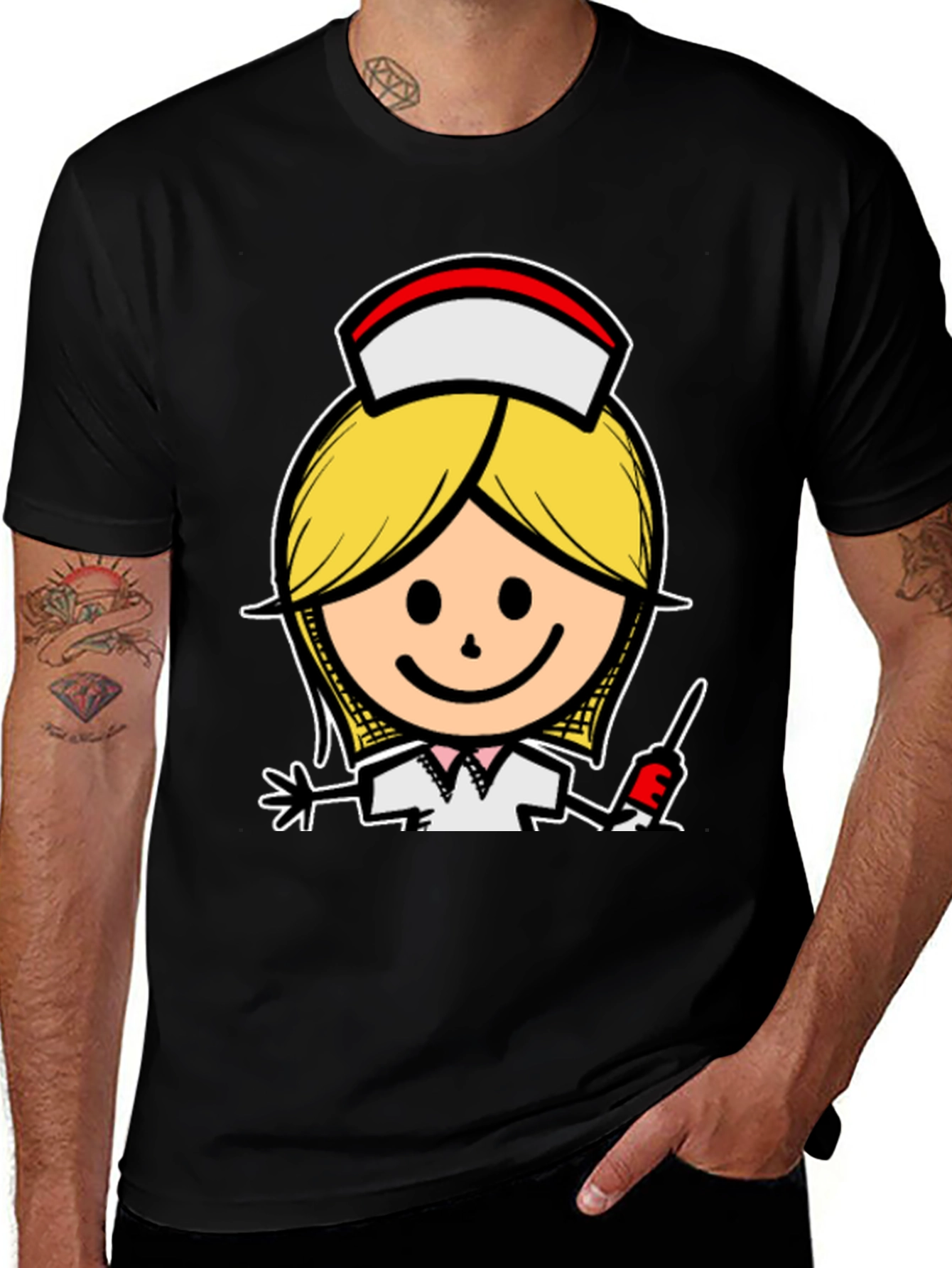 Cartoon Nurse T-Shirt - Unique Graphic Tee