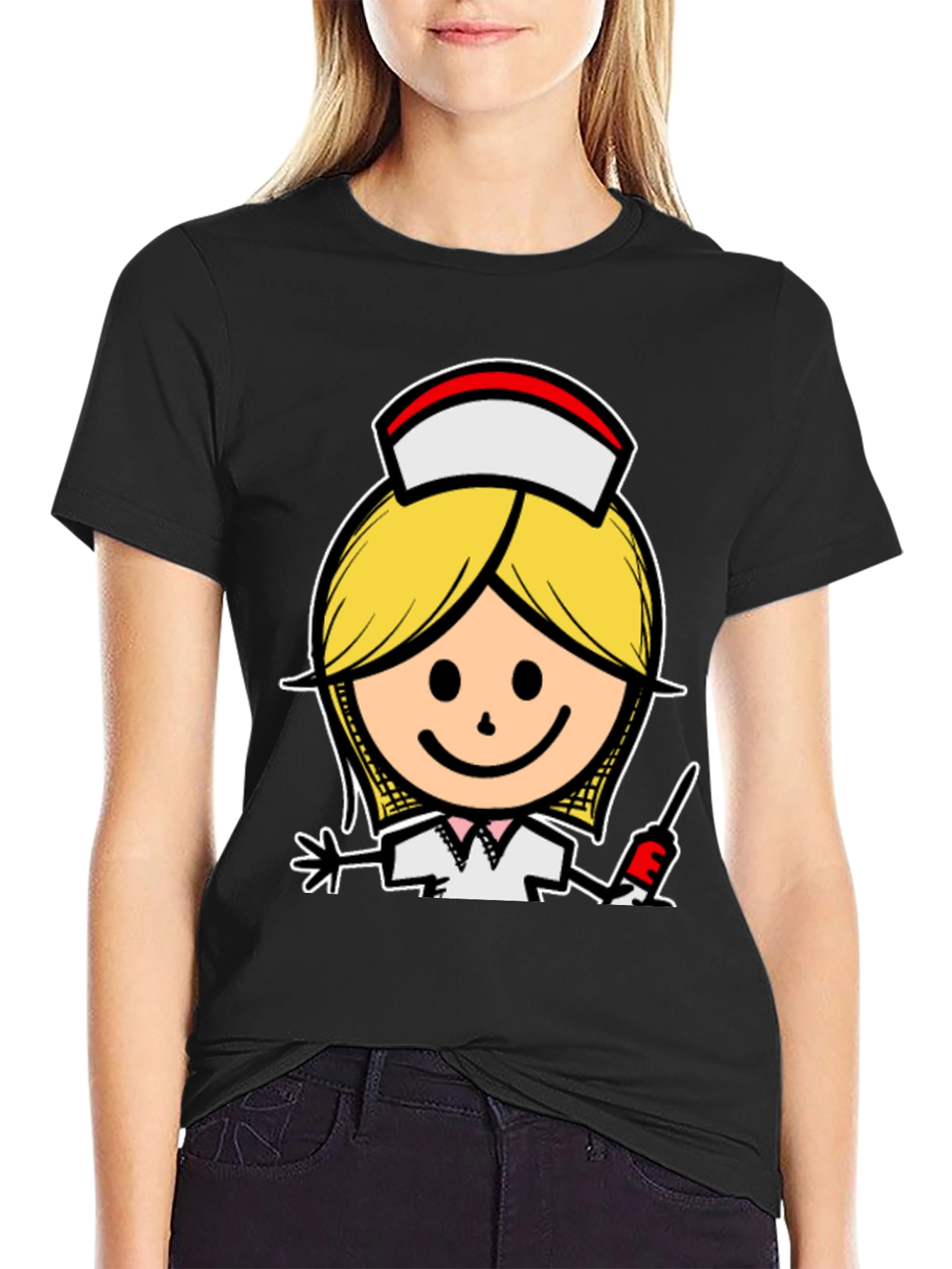 Cartoon Nurse T-Shirt - Unique Graphic Tee