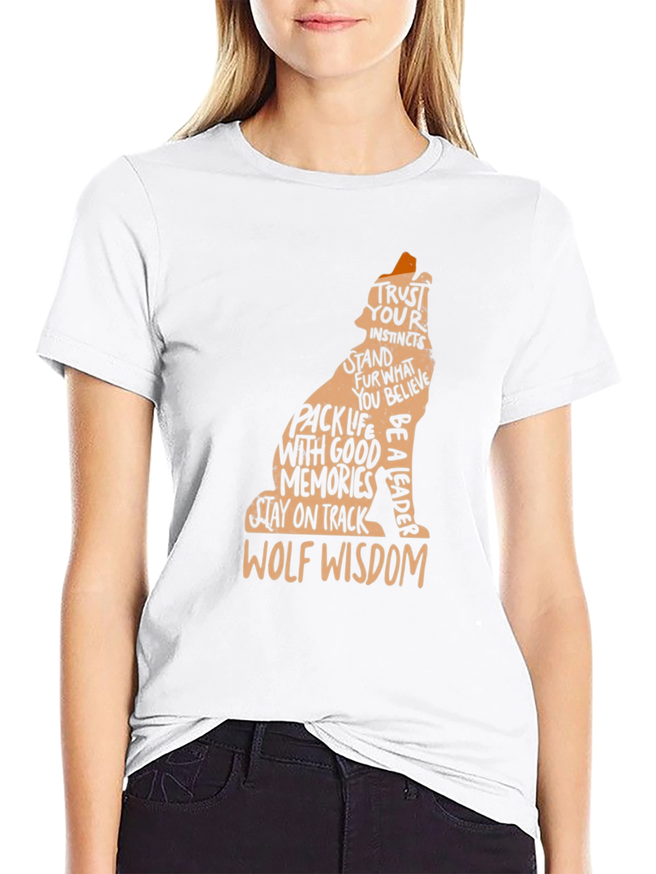 Wolf Wisdom Graphic Tee - Black Casual T-Shirt