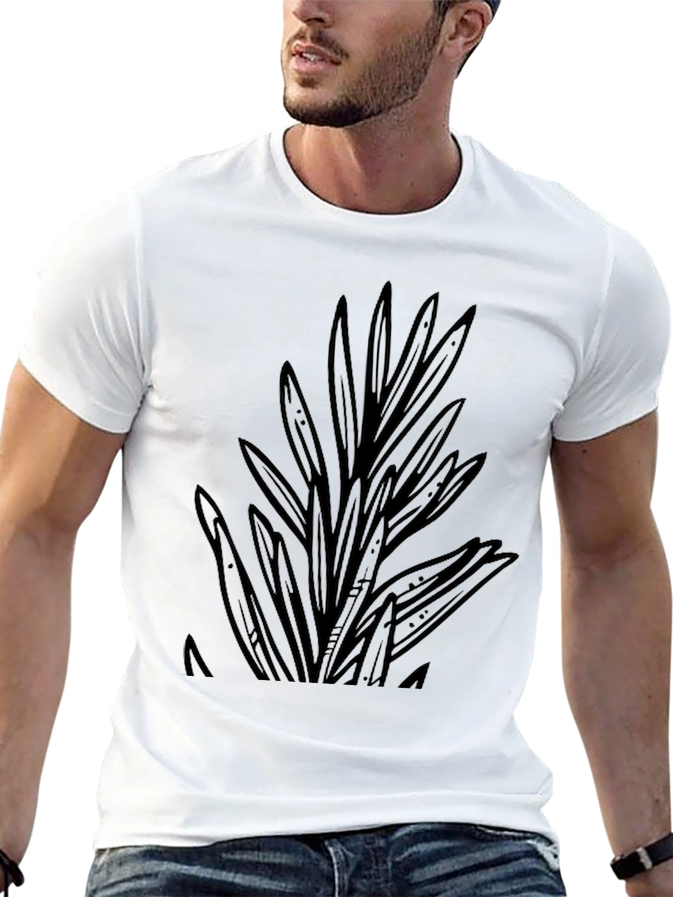 Black Graphic Tee - Nature Design