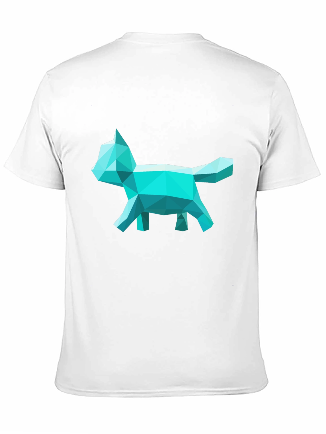 Geometric Cat Graphic Tee - Modern Art Style T-Shirt