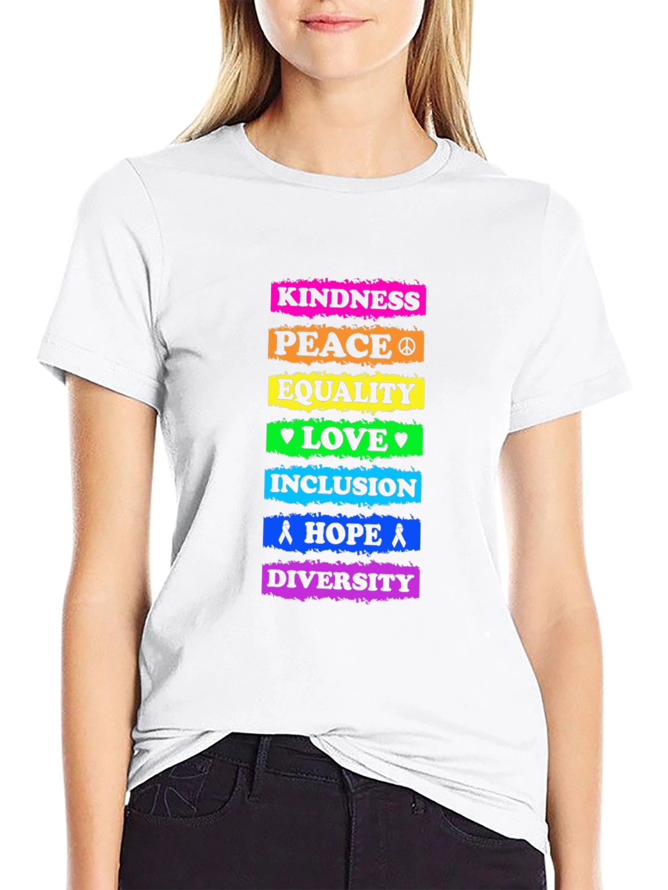 Kindness Peace Equality Love Inclusion Hope Diversity T-Shirt