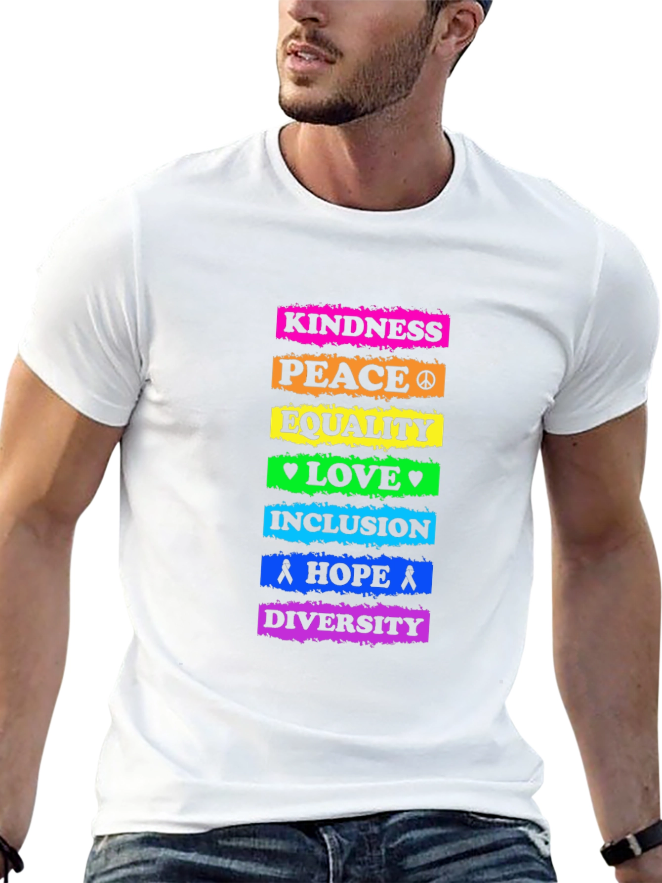 Kindness Peace Equality Love Inclusion Hope Diversity T-Shirt