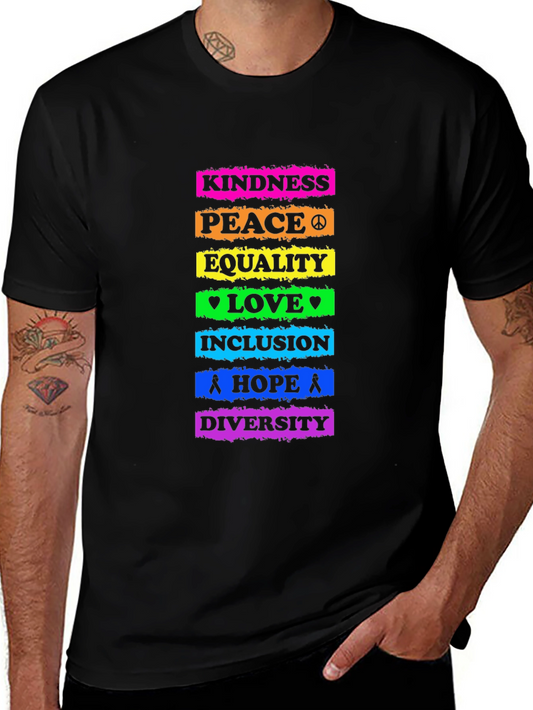 Kindness Peace Equality Love Inclusion Hope Diversity T-Shirt