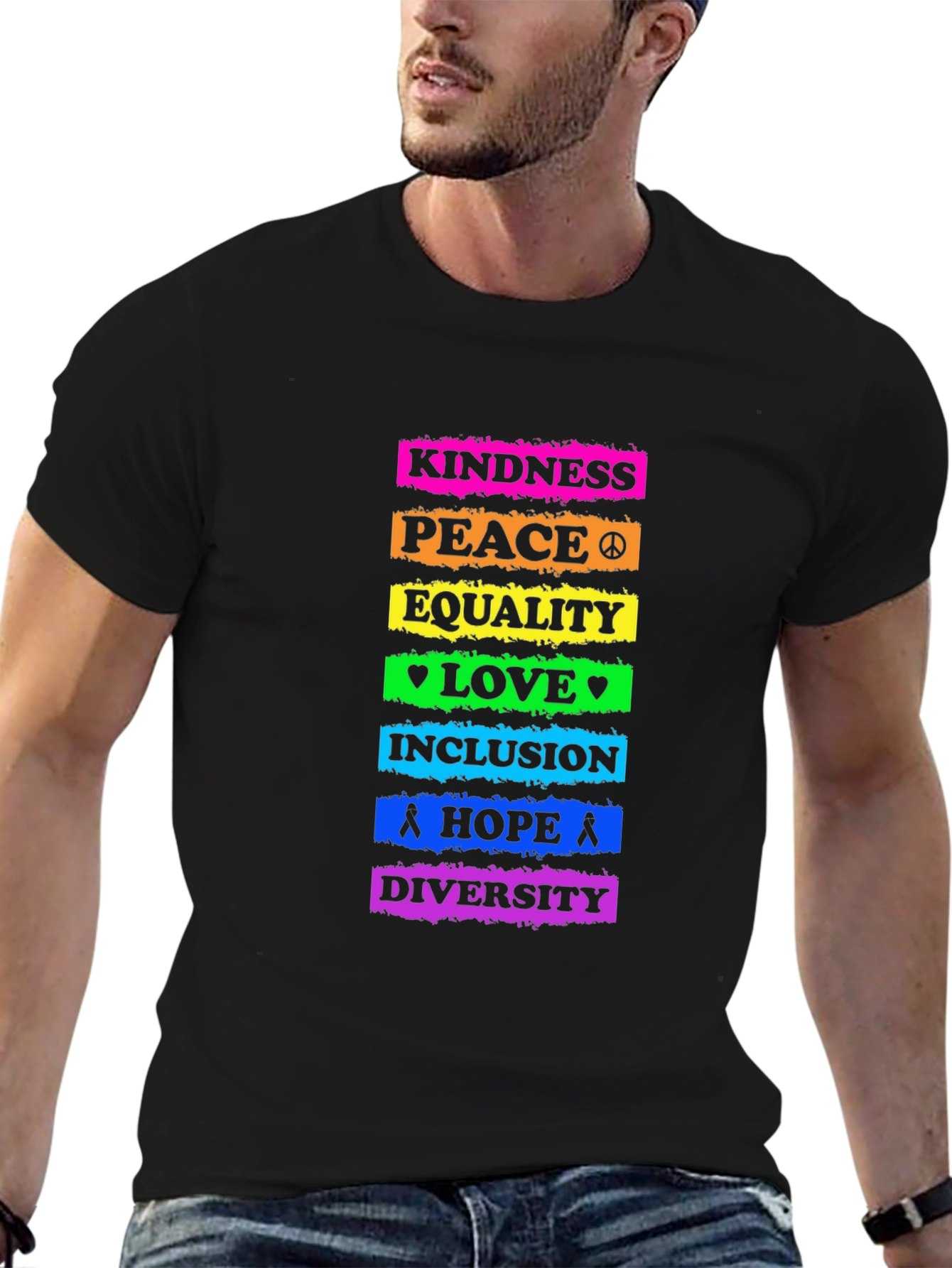 Kindness Peace Equality Love Inclusion Hope Diversity T-Shirt