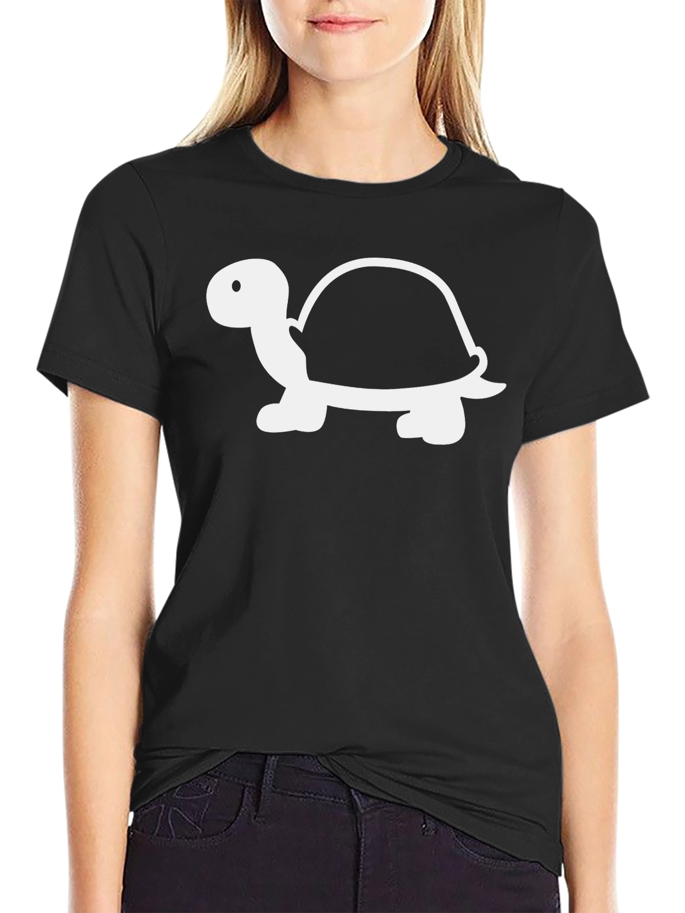 Turtle Graphic Tee - Black Cotton T-Shirt