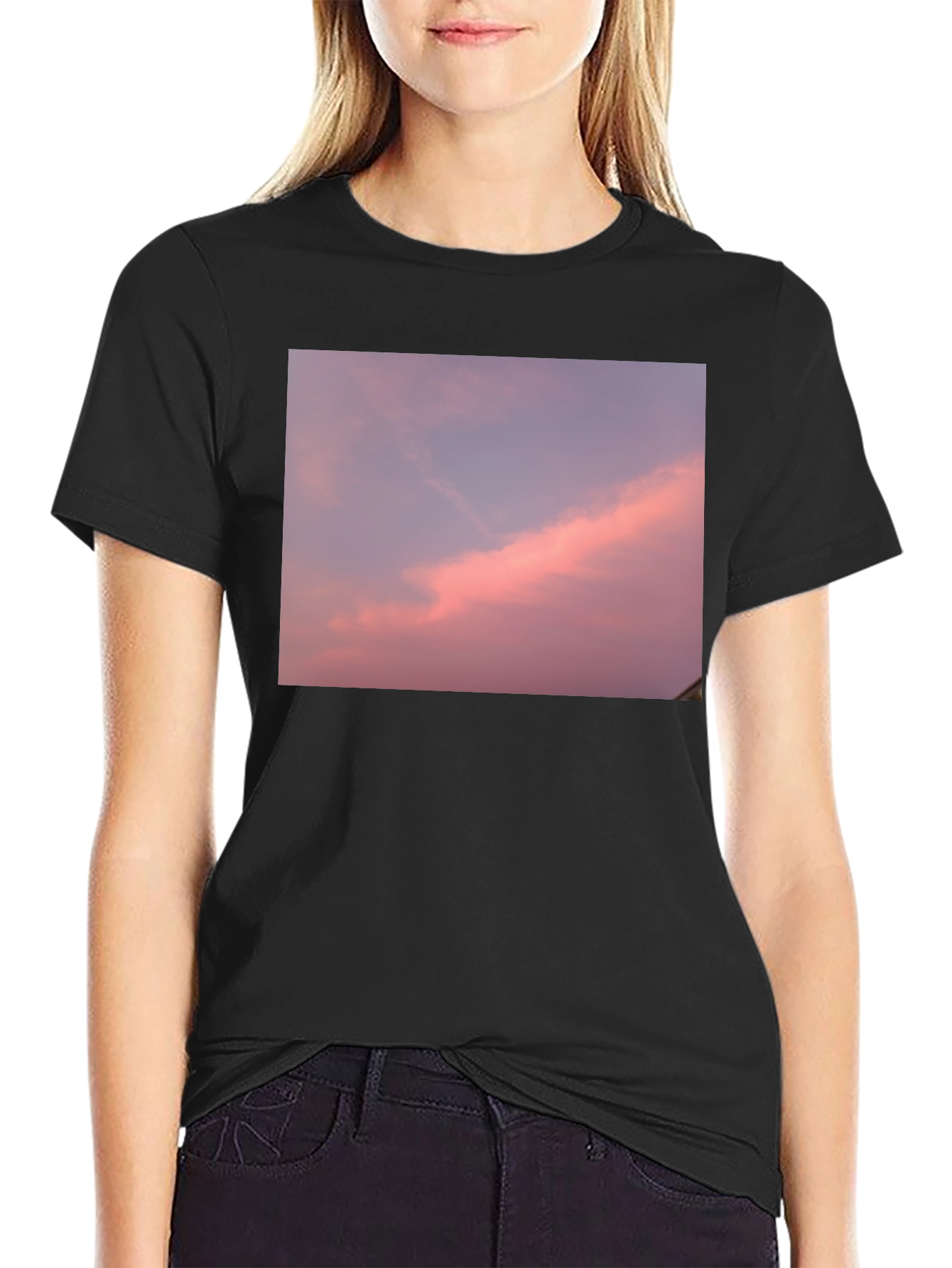 Sunset Sky Graphic Tee - Black