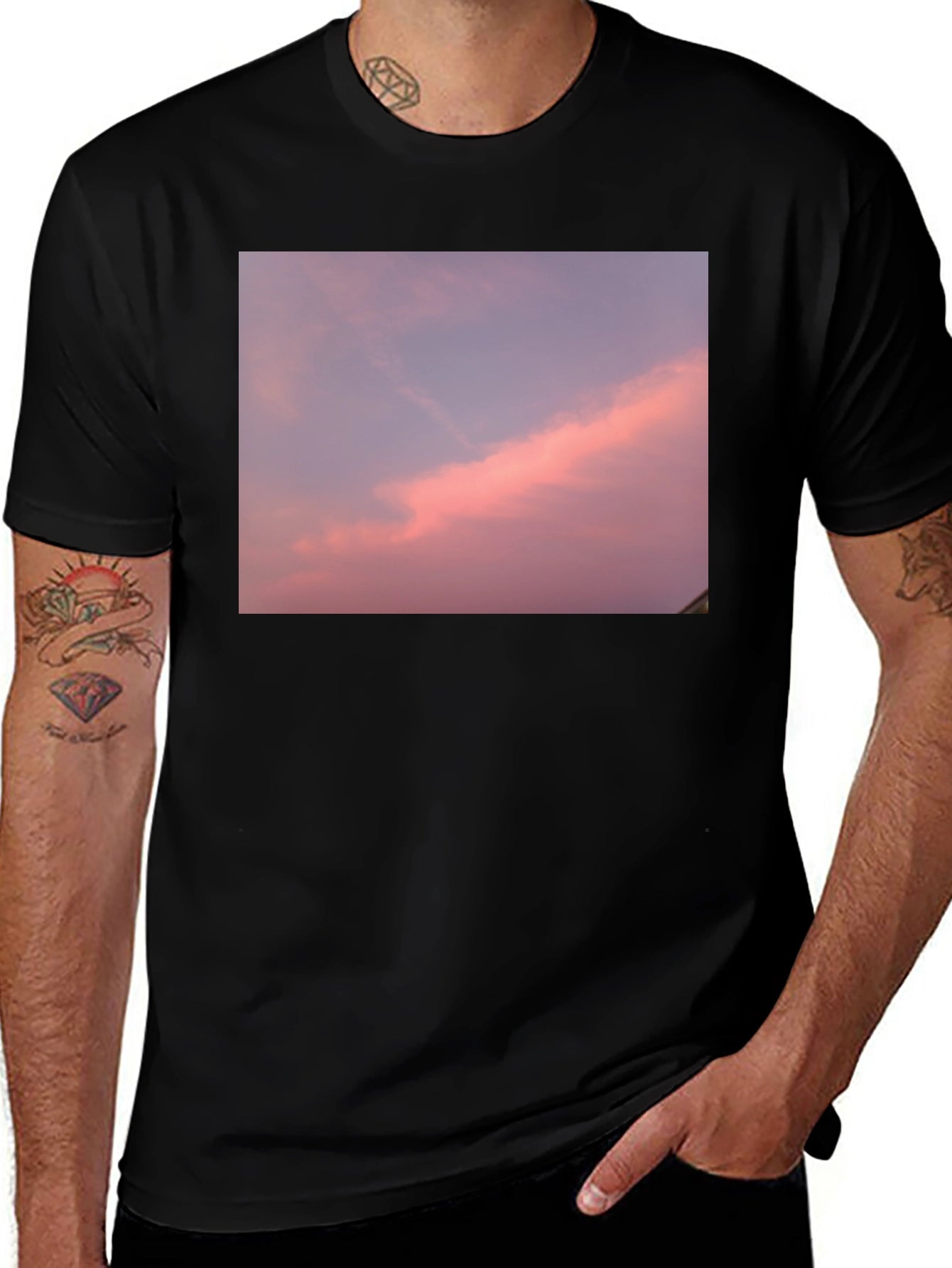 Sunset Sky Graphic Tee - Black