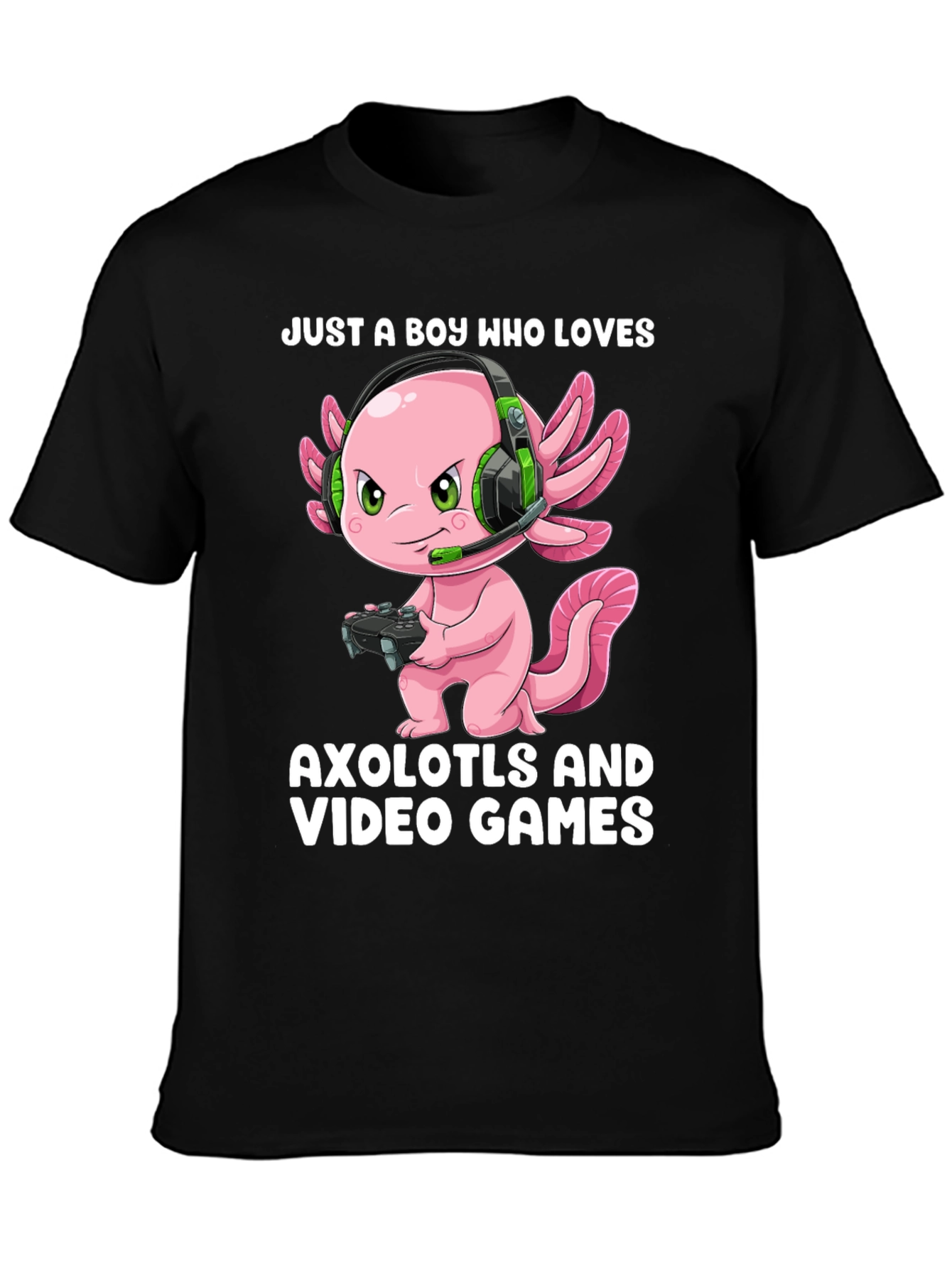 Boy Who Loves Axolotls & Video Games T-Shirt