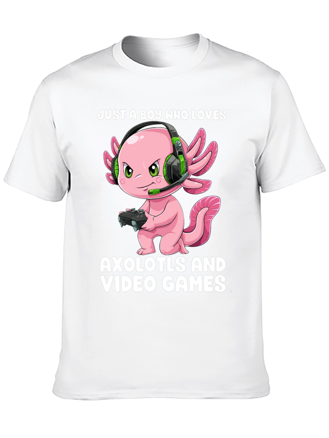 Boy Who Loves Axolotls & Video Games T-Shirt