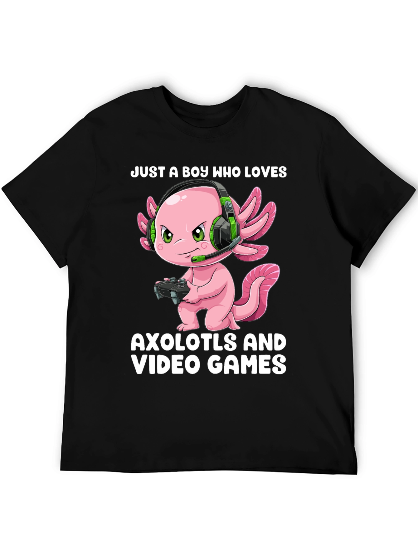 Boy Who Loves Axolotls & Video Games T-Shirt