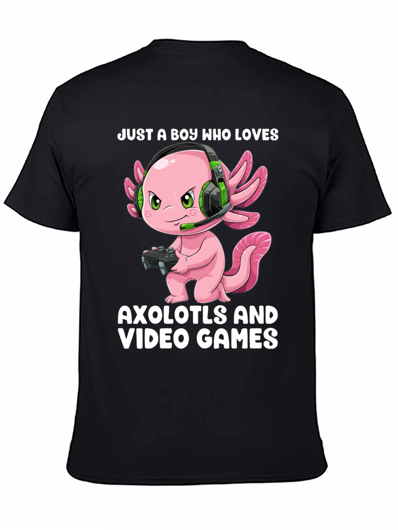 Boy Who Loves Axolotls & Video Games T-Shirt