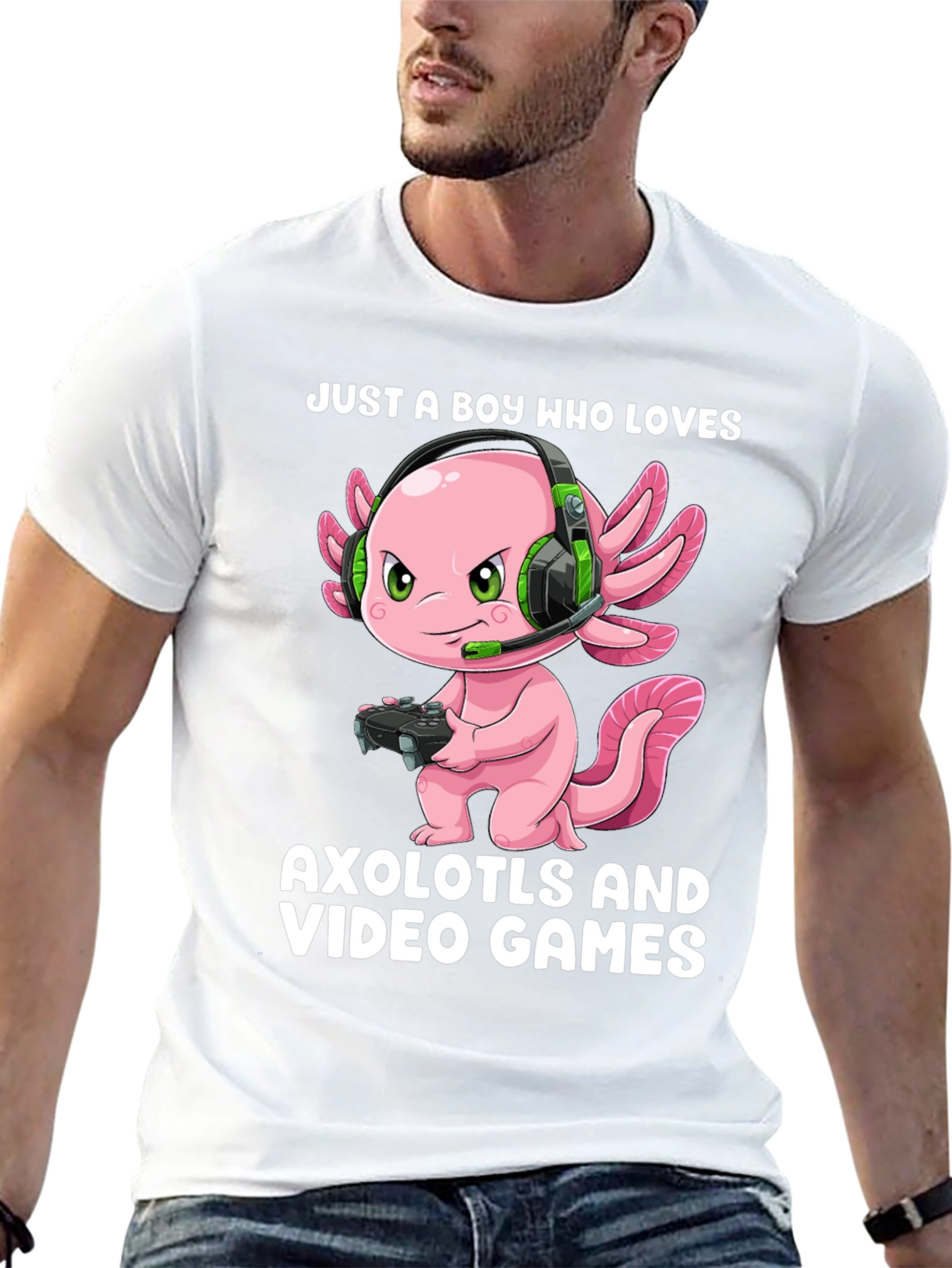 Boy Who Loves Axolotls & Video Games T-Shirt