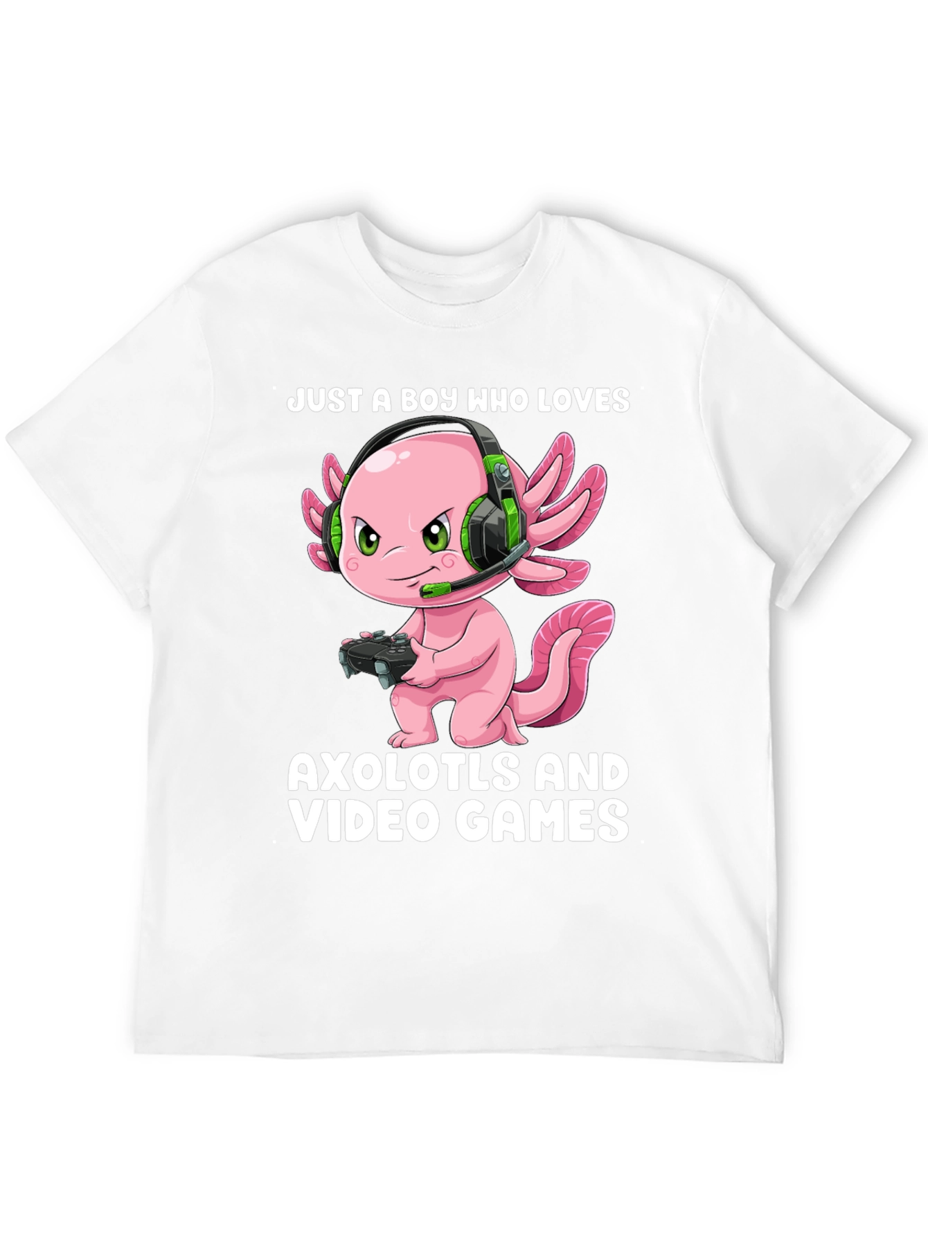 Boy Who Loves Axolotls & Video Games T-Shirt