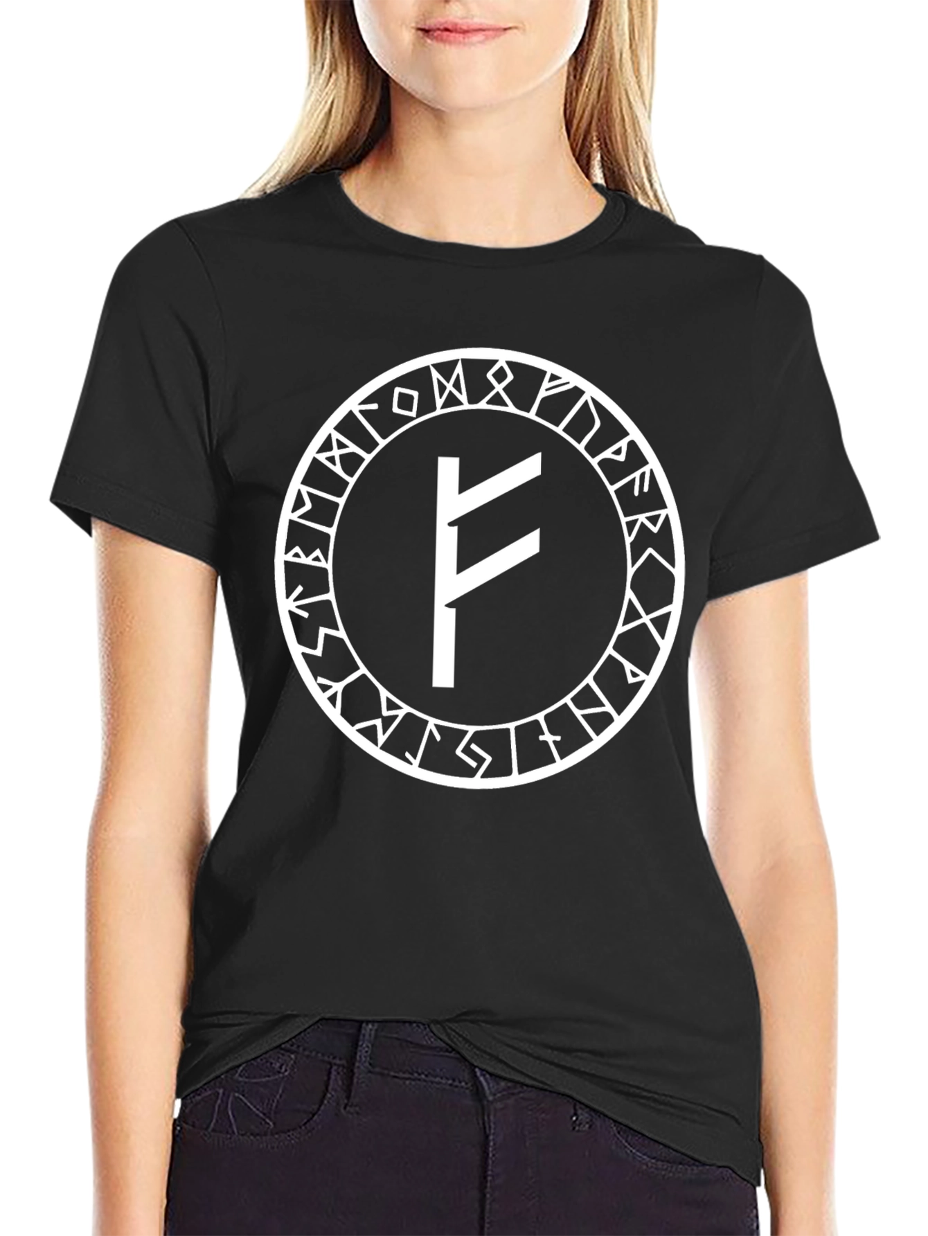 Viking Rune T-Shirt - Black Norse Symbol Design