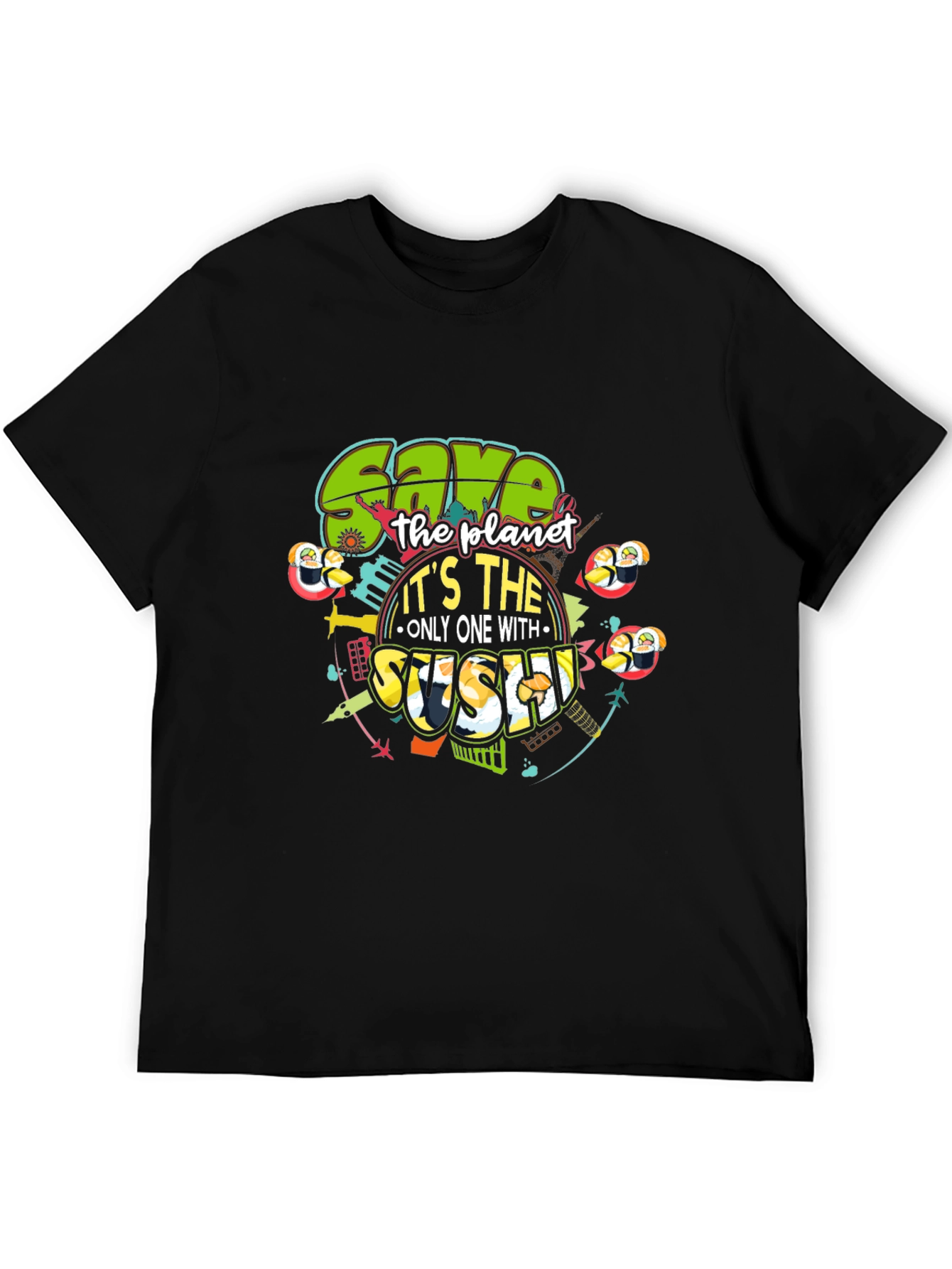 Save the Planet with Sushi Graphic Tee