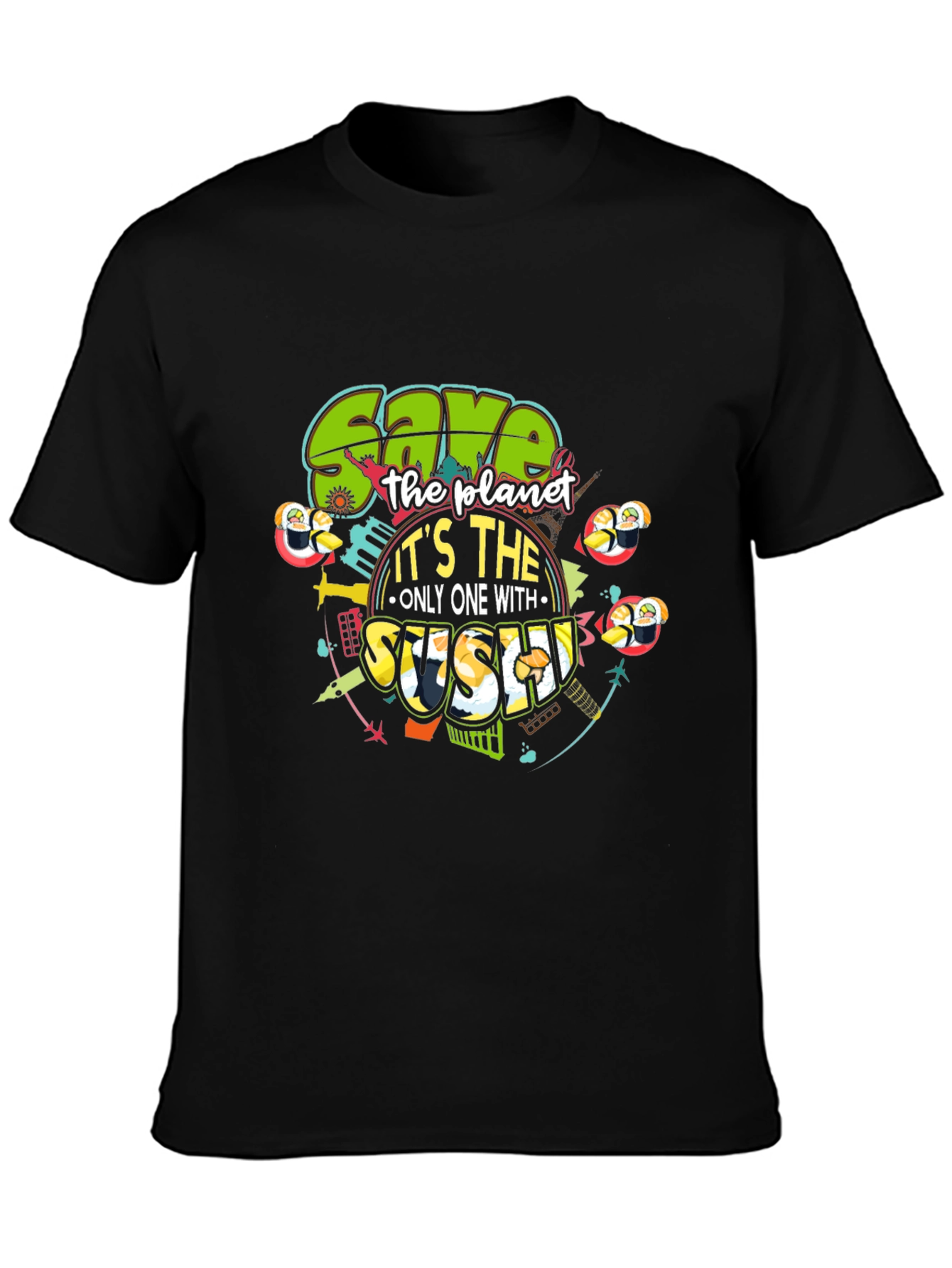 Save the Planet with Sushi Graphic Tee
