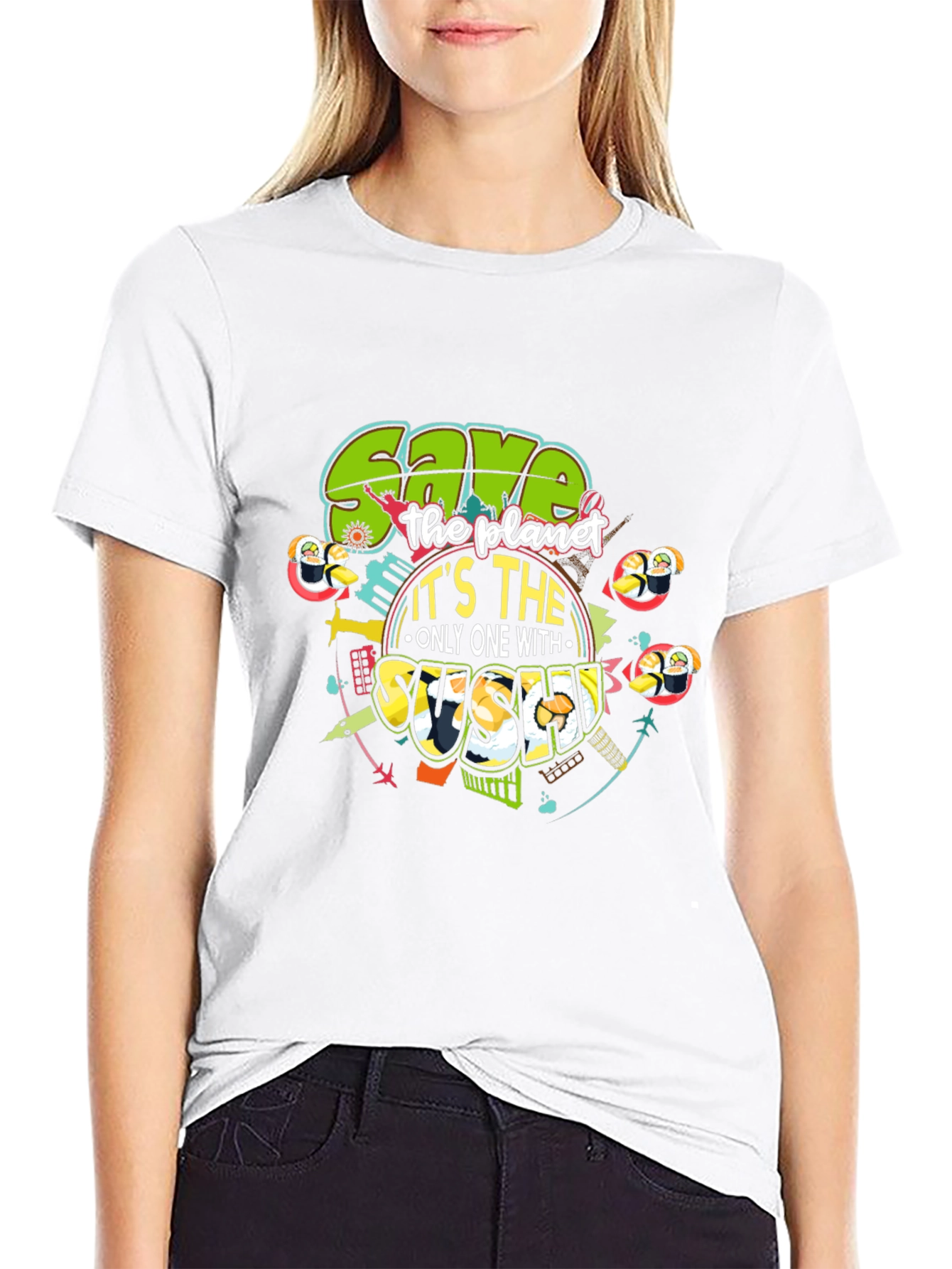 Save the Planet with Sushi Graphic Tee