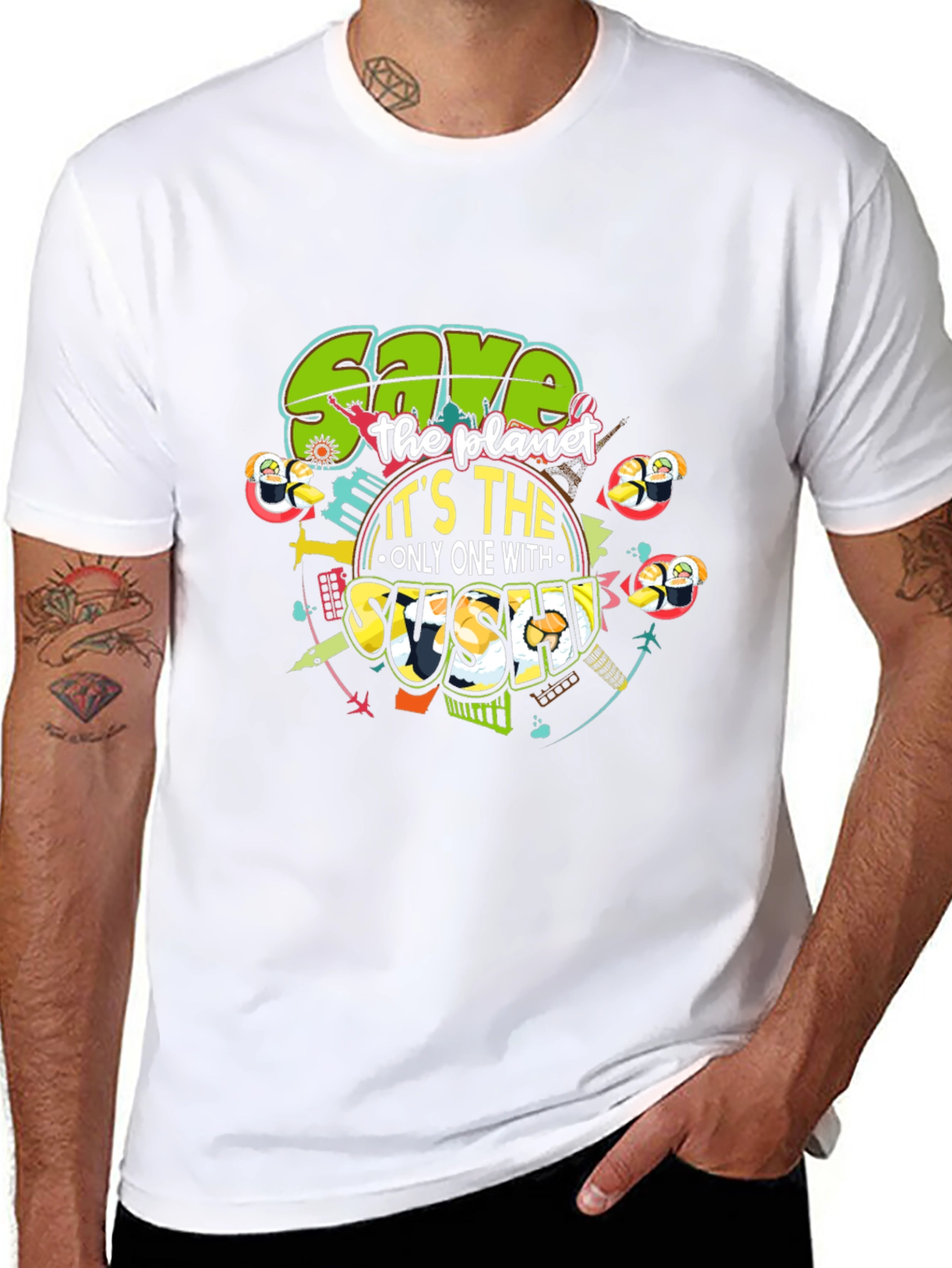 Save the Planet with Sushi Graphic Tee