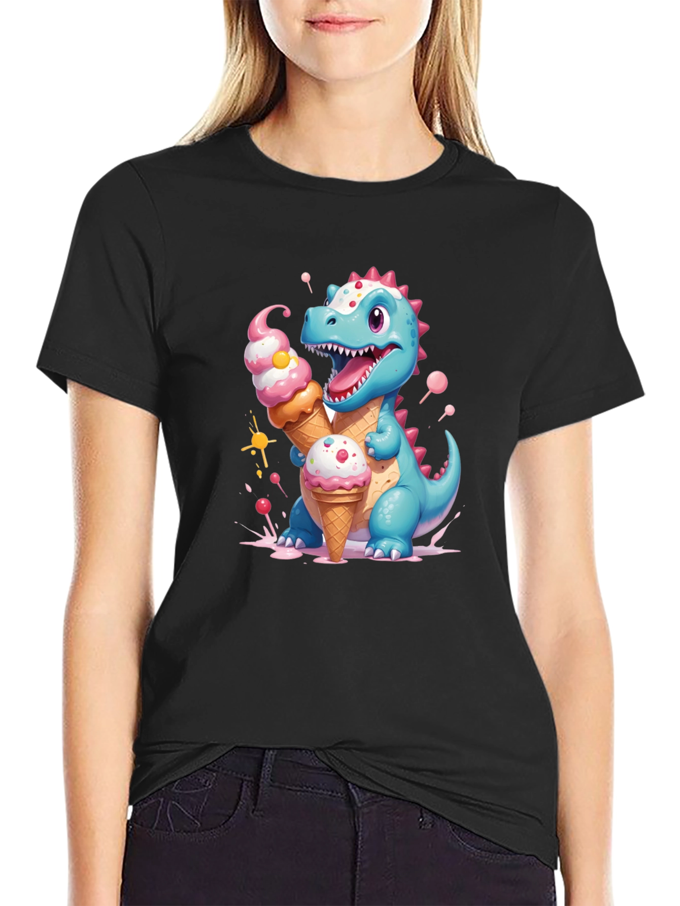 Cute Dino Ice Cream T-Shirt
