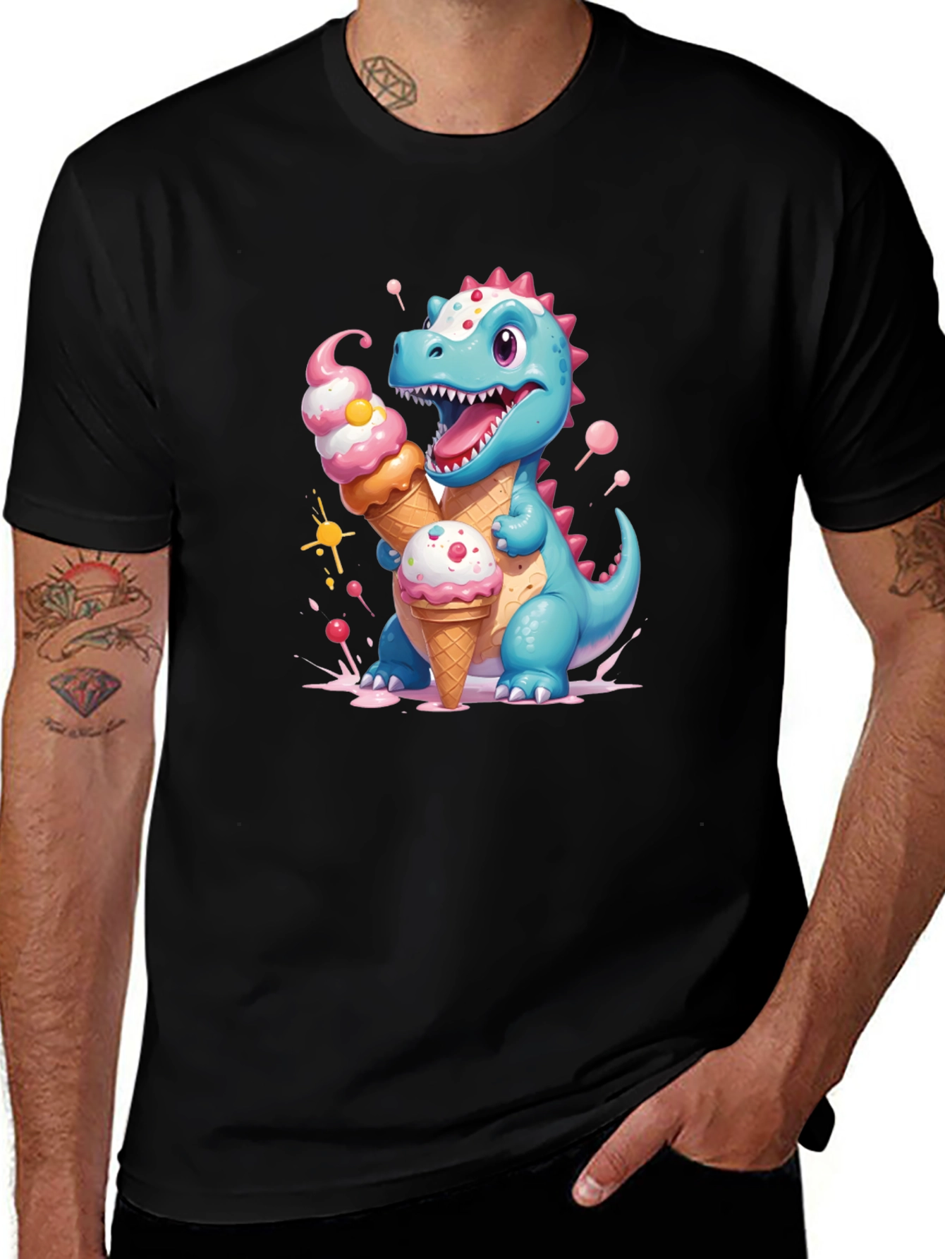 Cute Dino Ice Cream T-Shirt