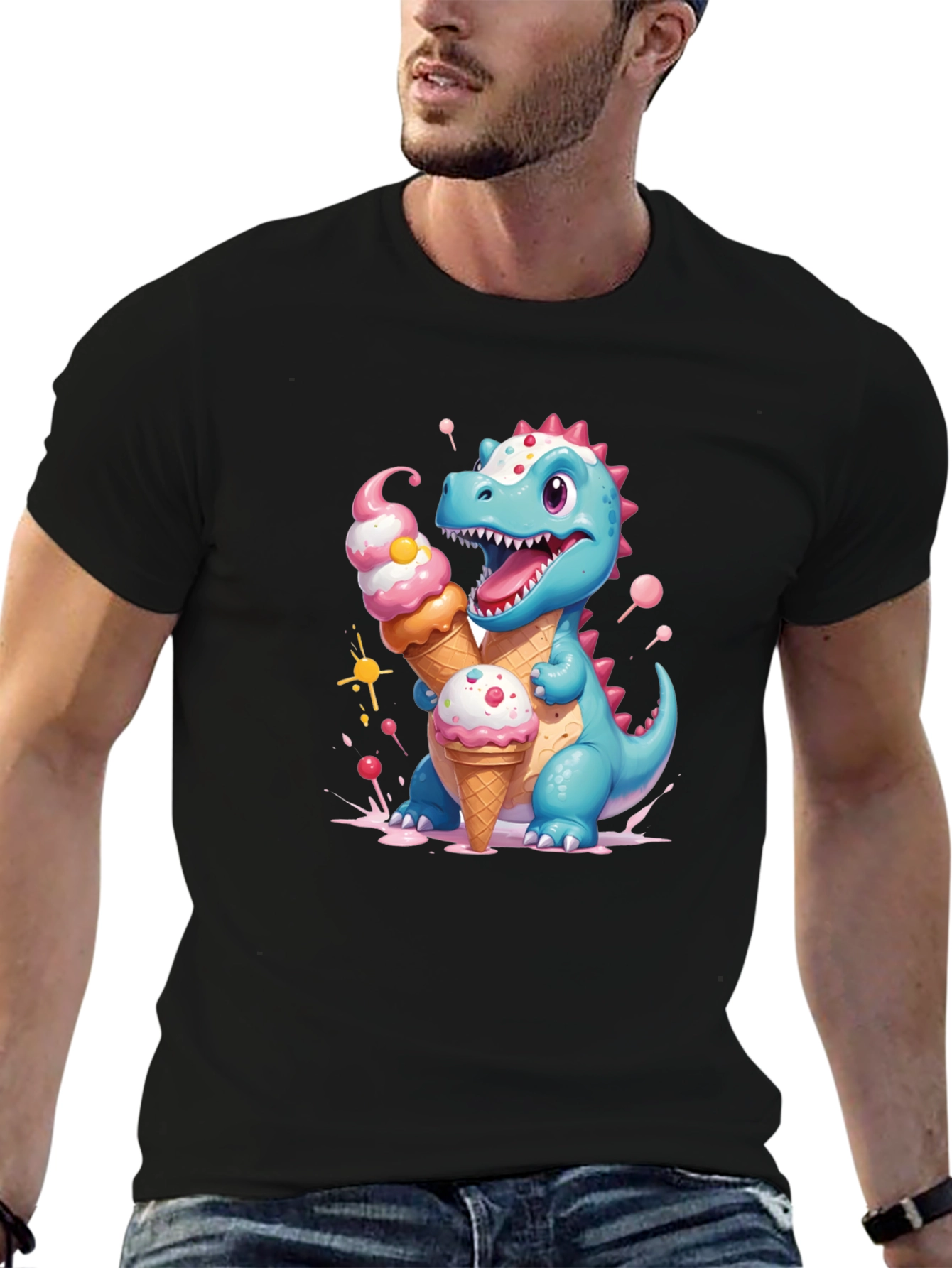 Cute Dino Ice Cream T-Shirt