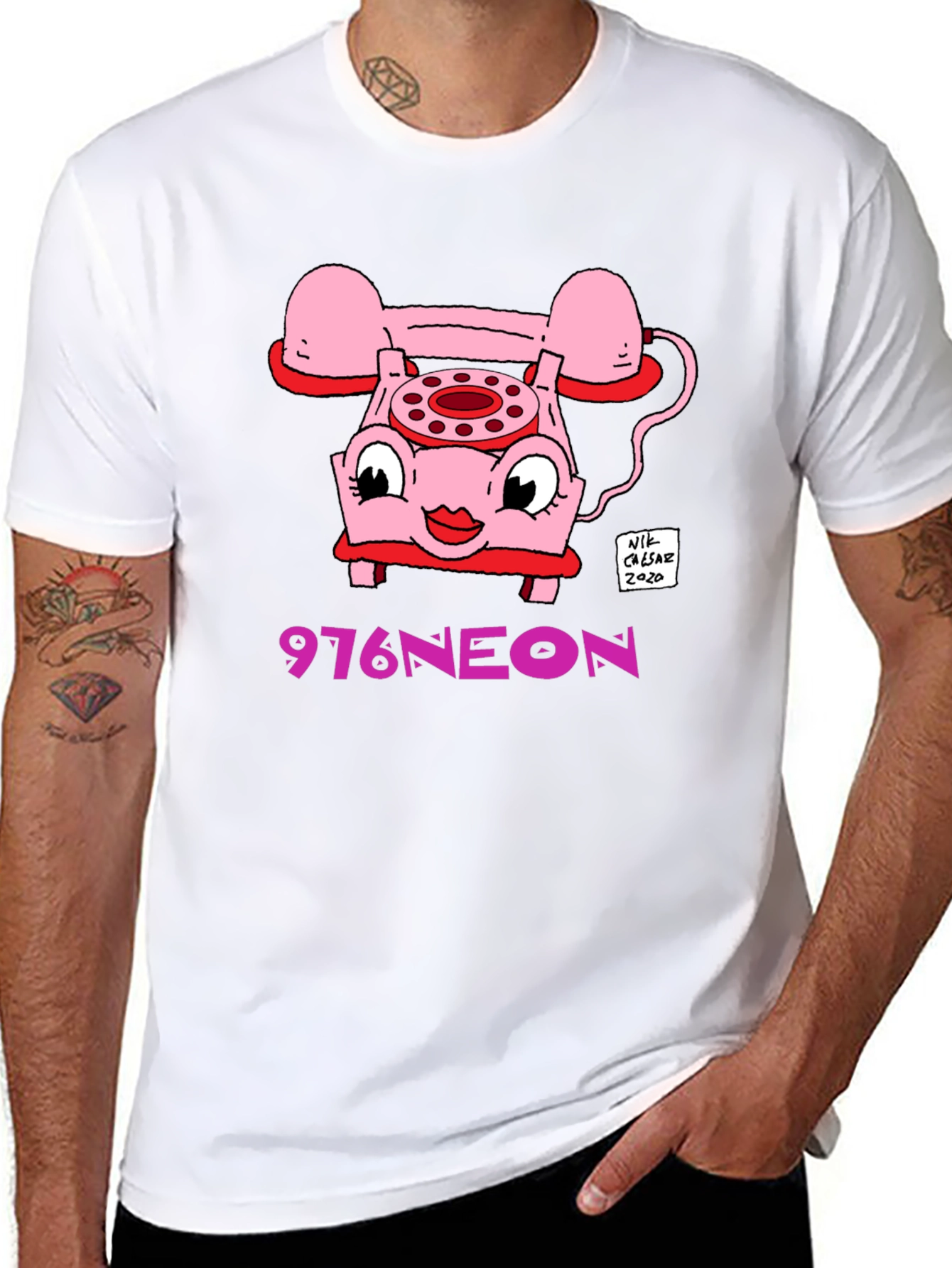 Retro Cartoon Phone Graphic T-Shirt