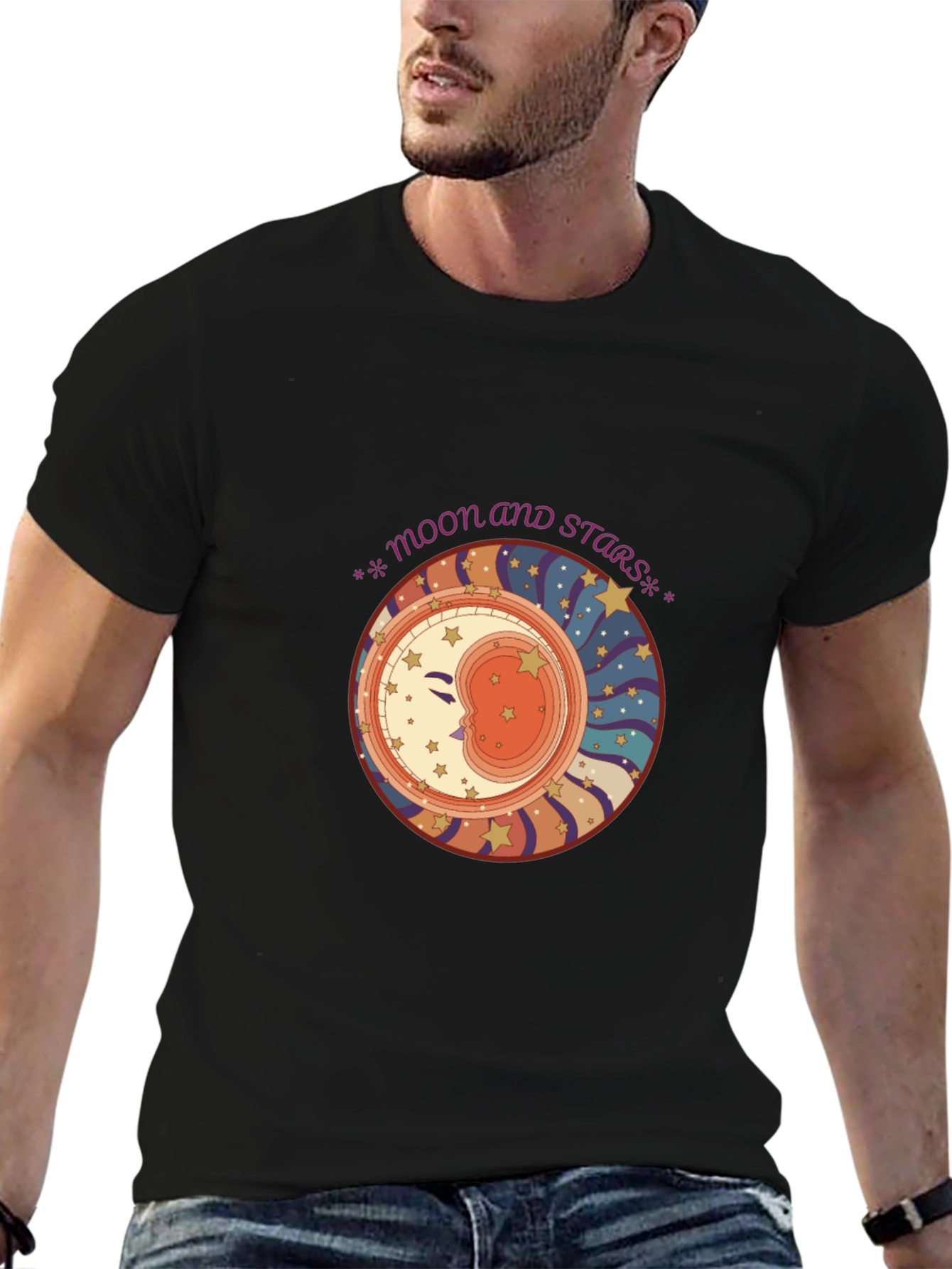 Retro Moon & Stars Graphic Tee