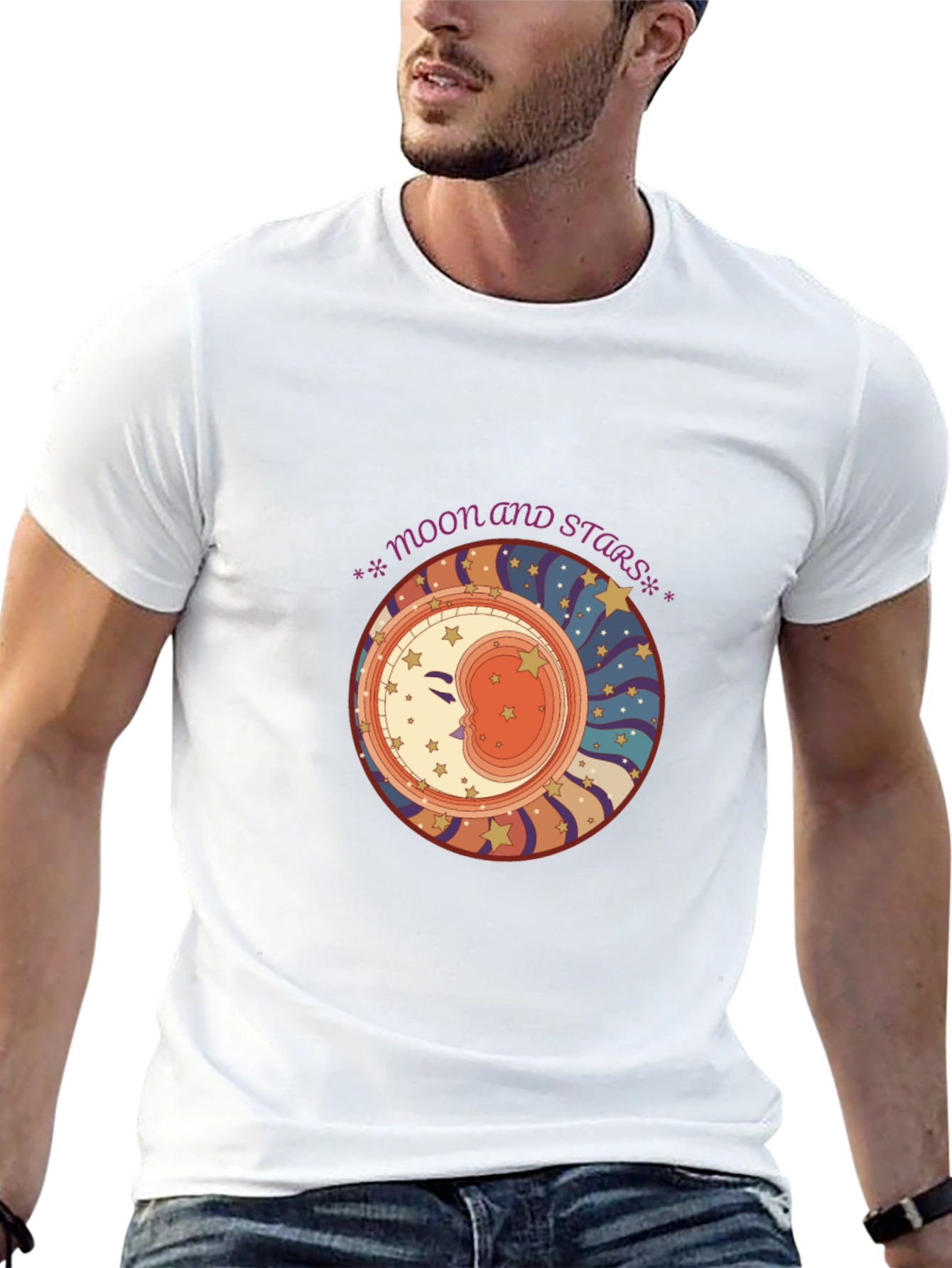 Retro Moon & Stars Graphic Tee