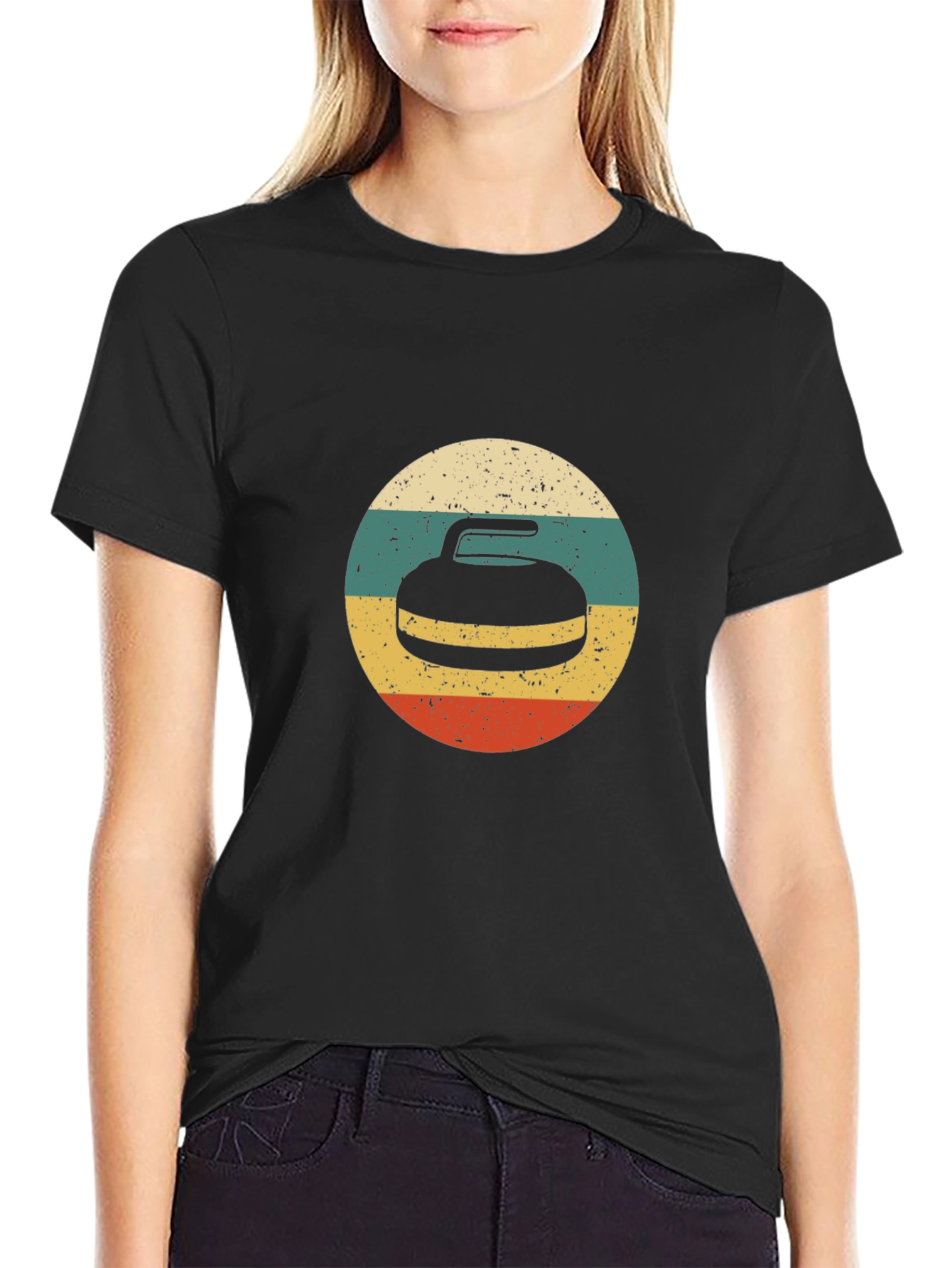 Retro Curling Stone T-Shirt
