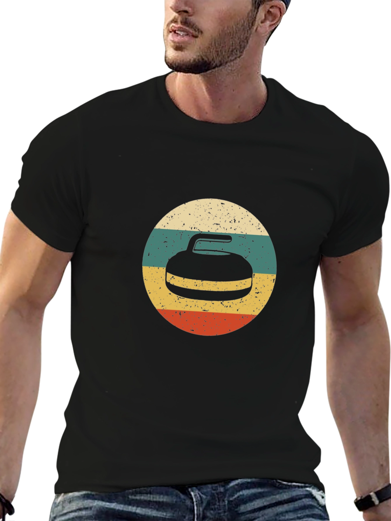 Retro Curling Stone T-Shirt