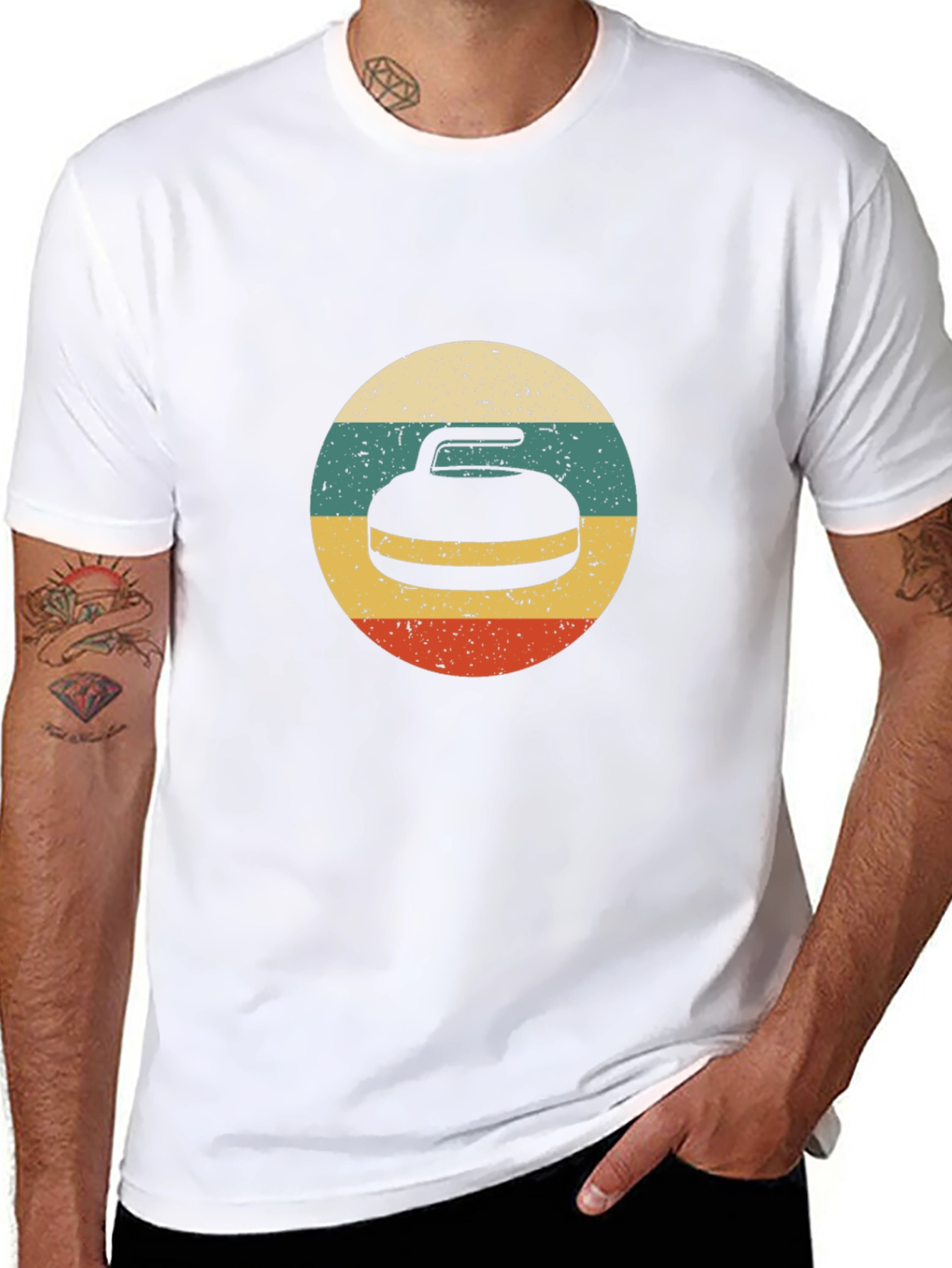 Retro Curling Stone T-Shirt