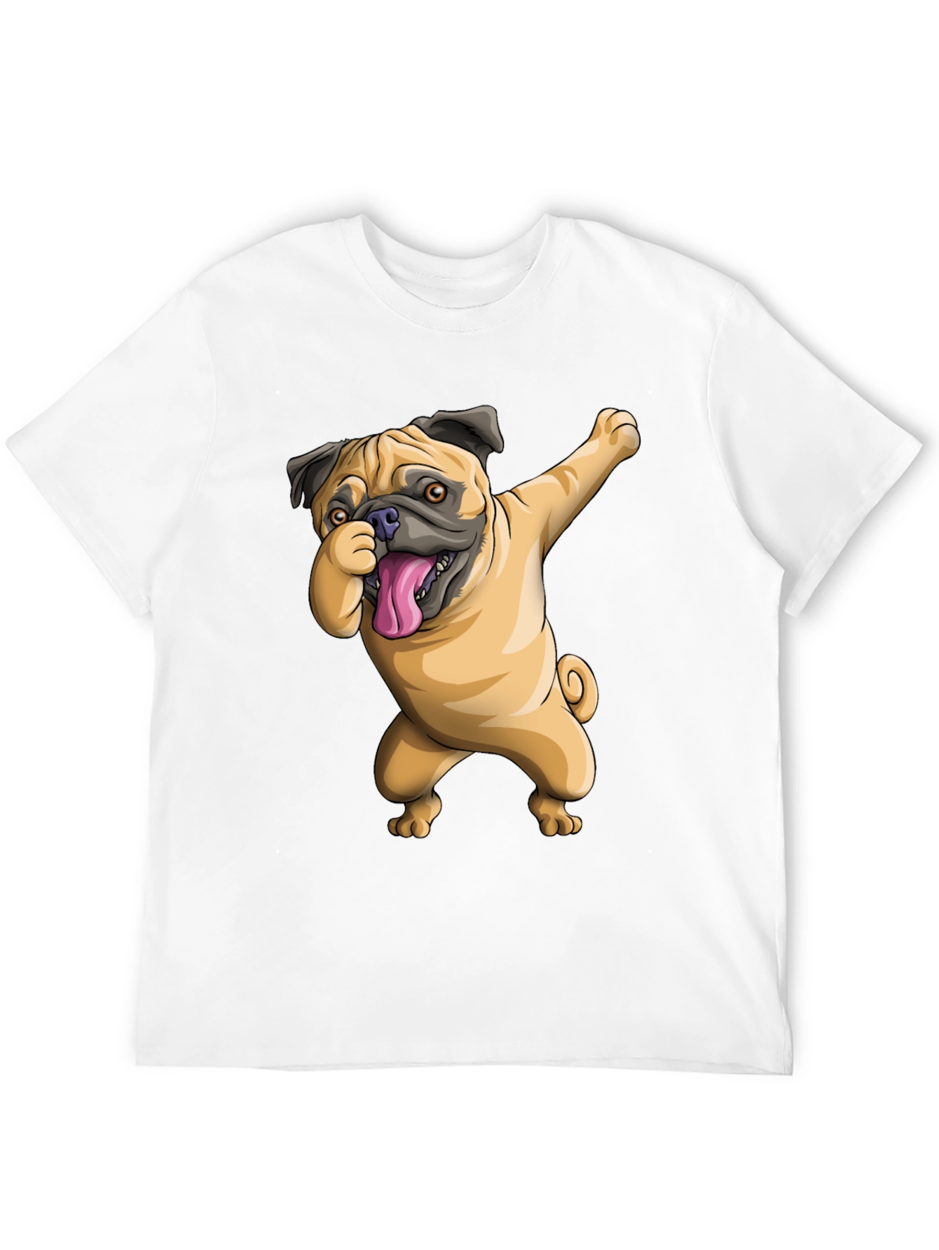 Dabbing Pug Graphic Tee - Black Cotton T-Shirt