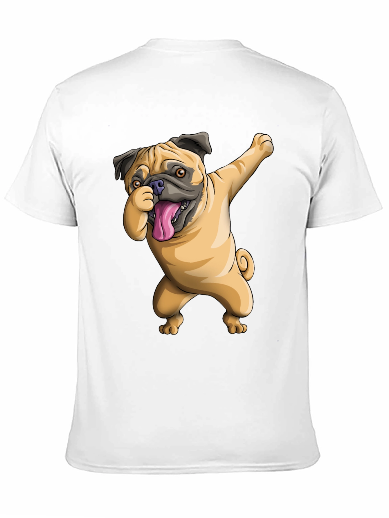 Dabbing Pug Graphic Tee - Black Cotton T-Shirt