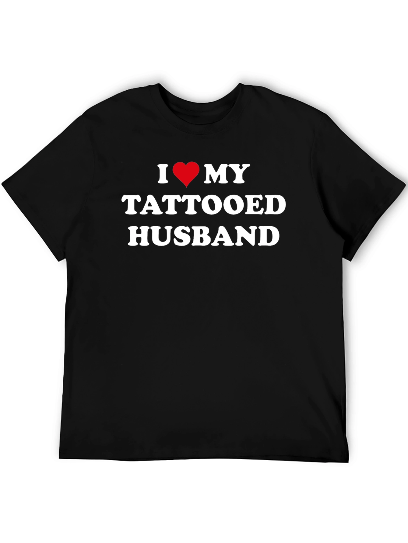 I Heart My Tattooed Husband Black T-Shirt