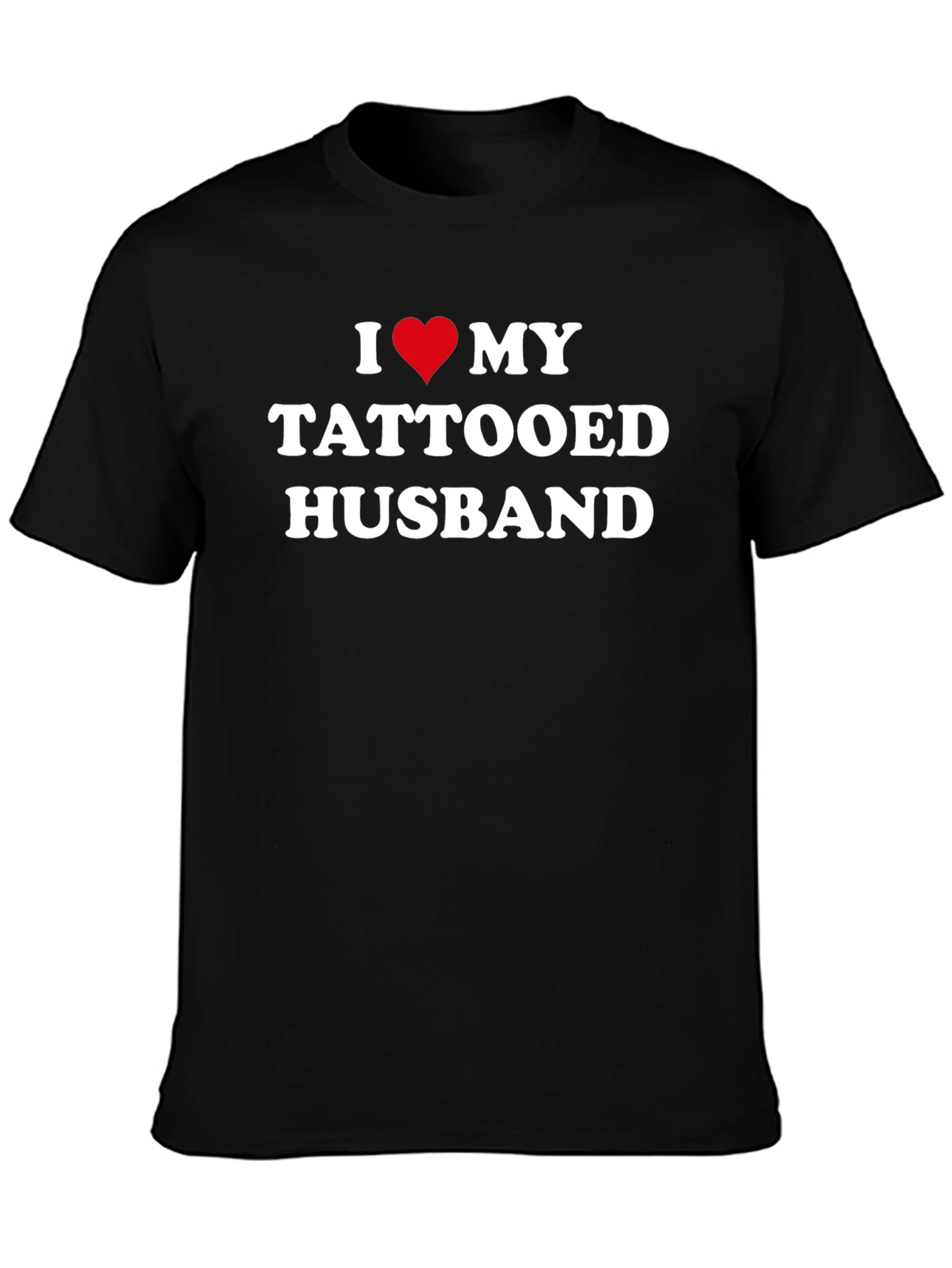 I Heart My Tattooed Husband Black T-Shirt