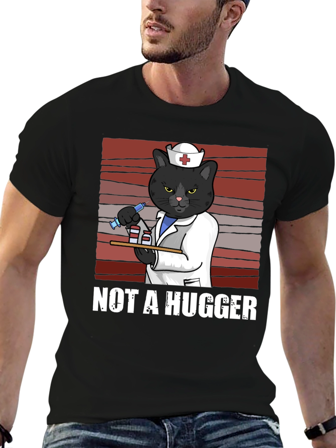 Not A Hugger Nurse Cat T-Shirt
