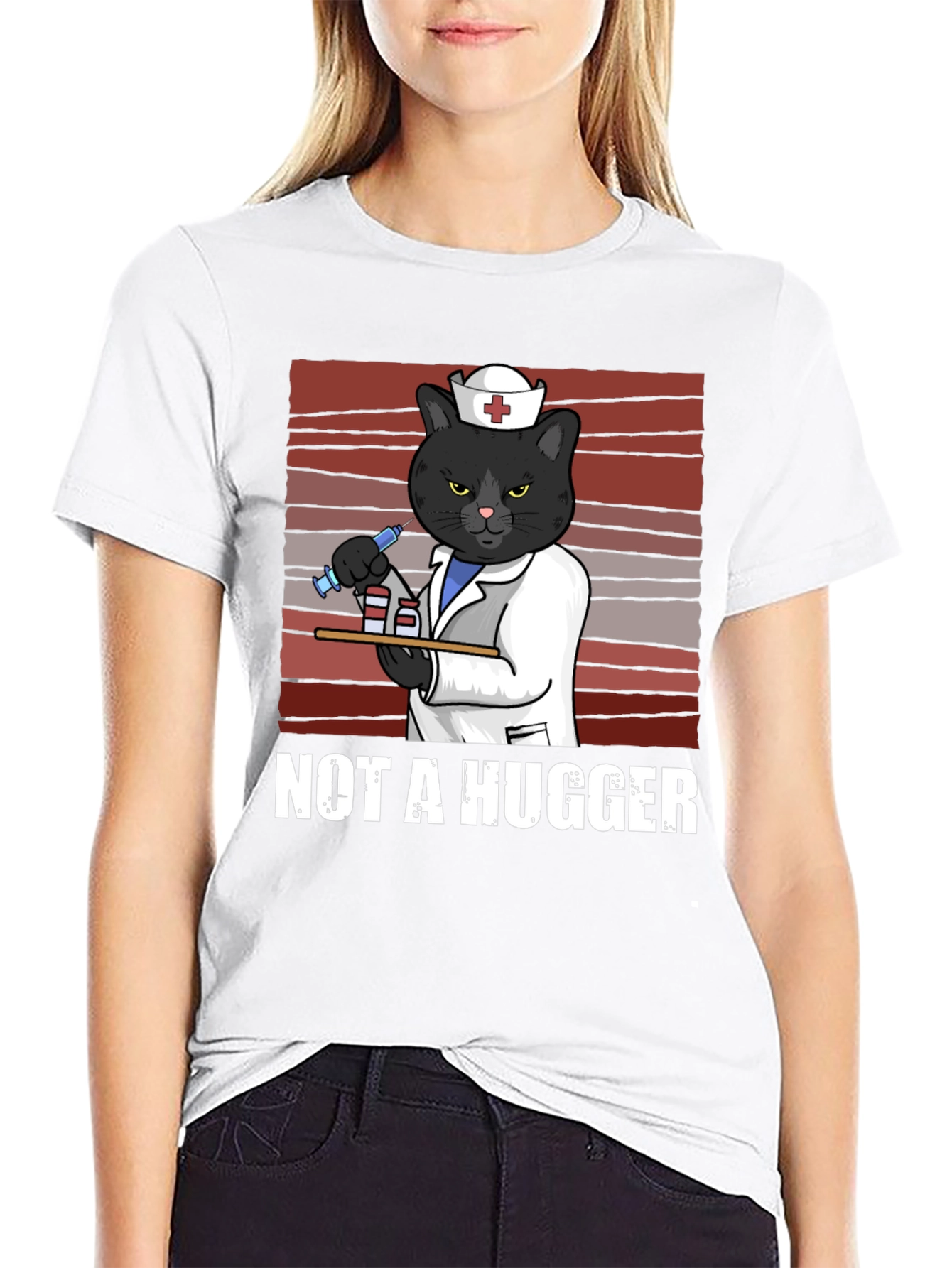 Not A Hugger Nurse Cat T-Shirt
