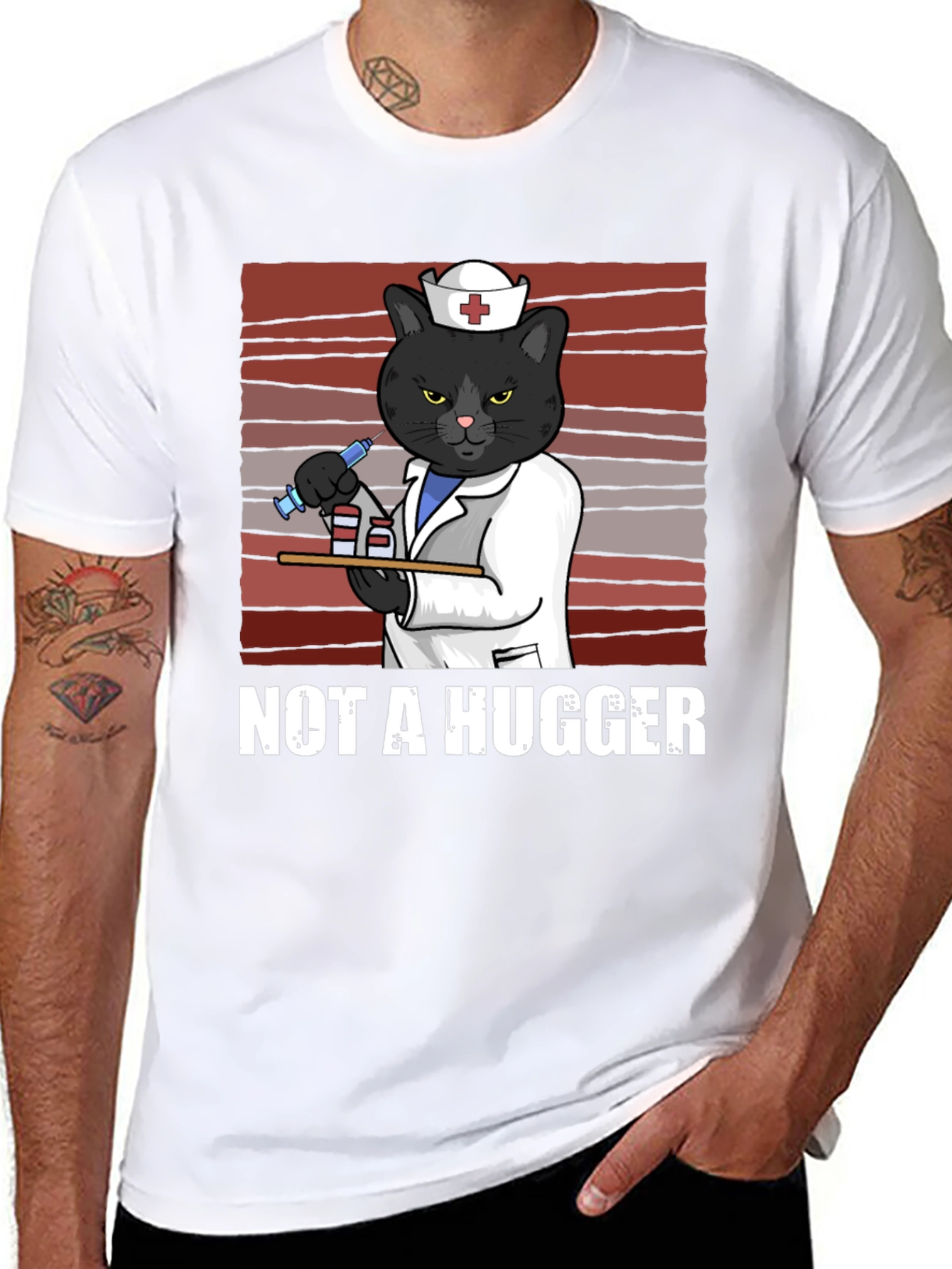 Not A Hugger Nurse Cat T-Shirt