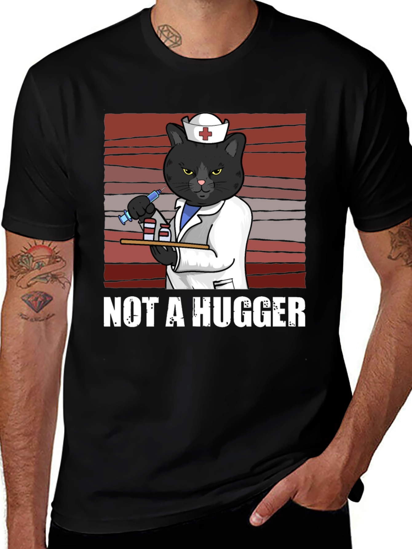 Not A Hugger Nurse Cat T-Shirt