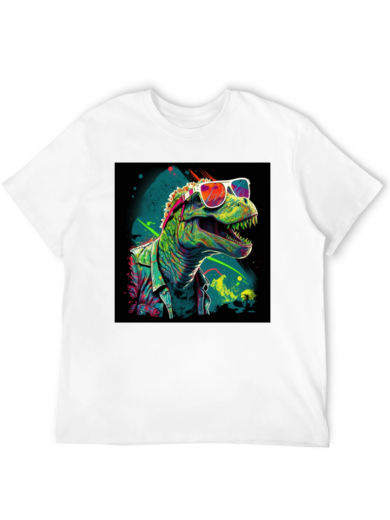 Retro Dinosaur Graphic Tee - Cool T-Rex in Sunglasses!