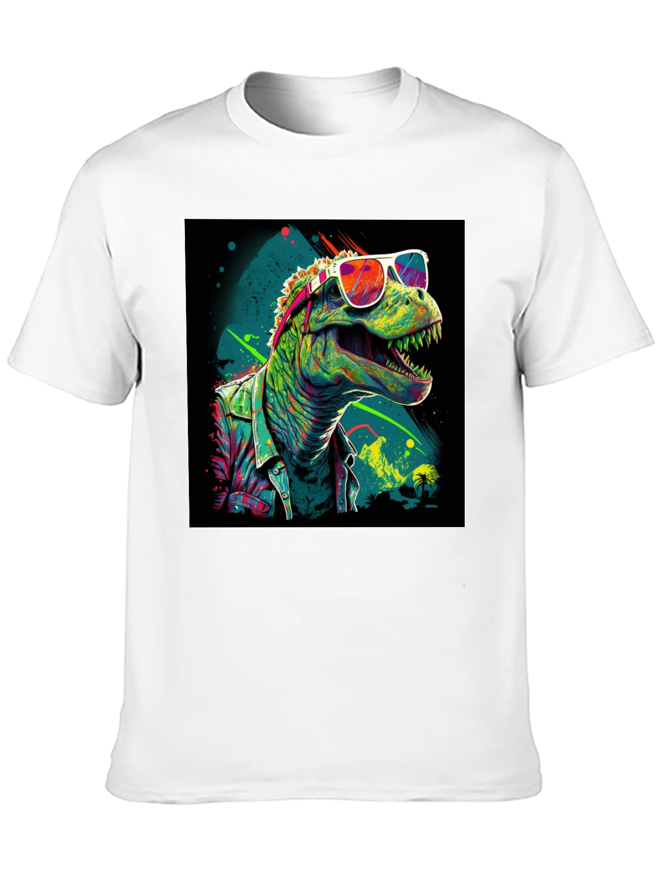Retro Dinosaur Graphic Tee - Cool T-Rex in Sunglasses!