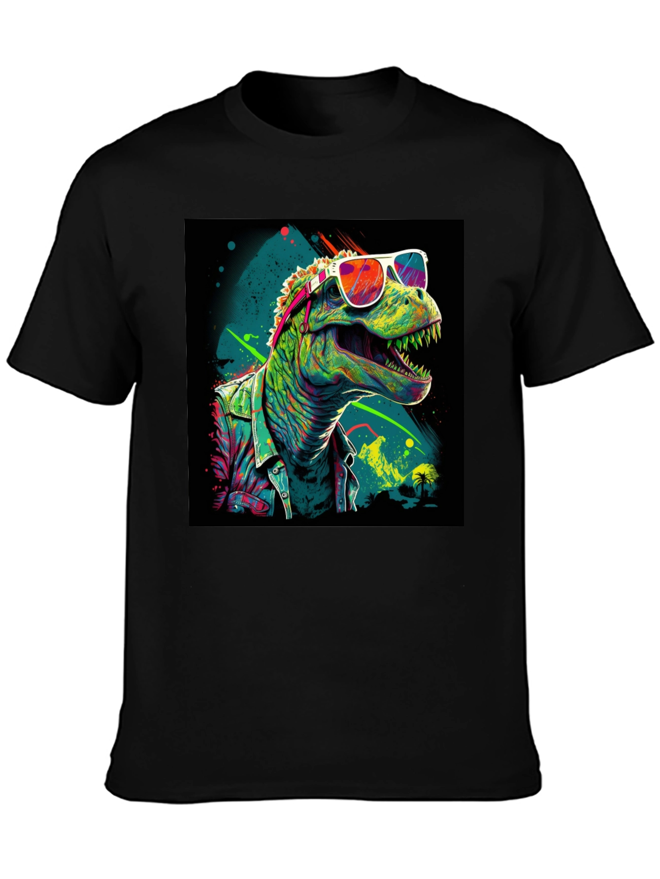 Retro Dinosaur Graphic Tee - Cool T-Rex in Sunglasses!